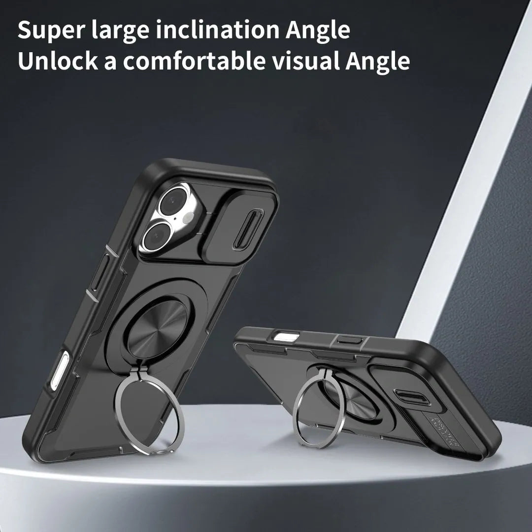 2-in-1 Magnetic Sliding Lens Case, Black for iPhone 16