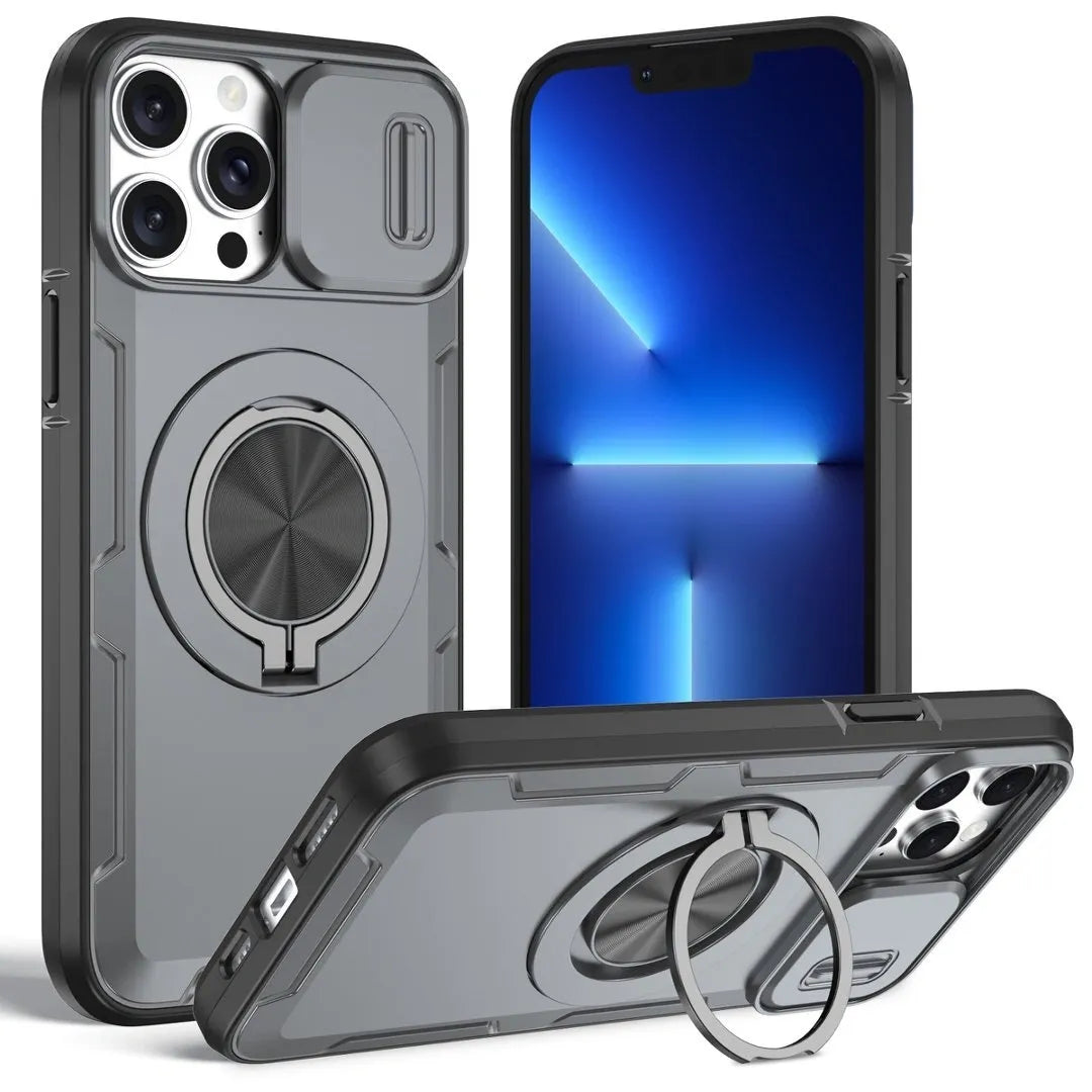2-in-1 Magnetic Sliding Lens Case, Grey for iPhone 13 Pro Max