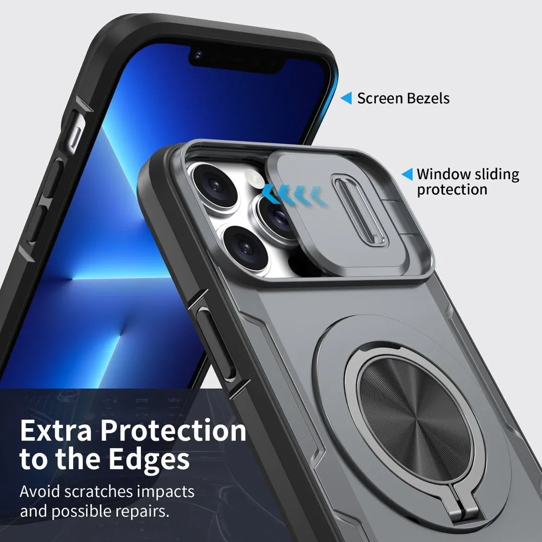 2-in-1 Magnetic Sliding Lens Case, Grey for iPhone 13 Pro Max