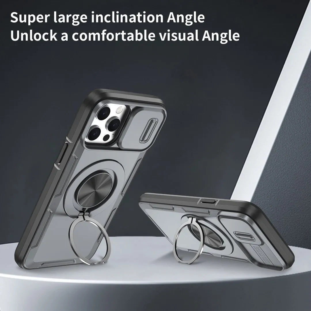 2-in-1 Magnetic Sliding Lens Case, Grey for iPhone 13 Pro