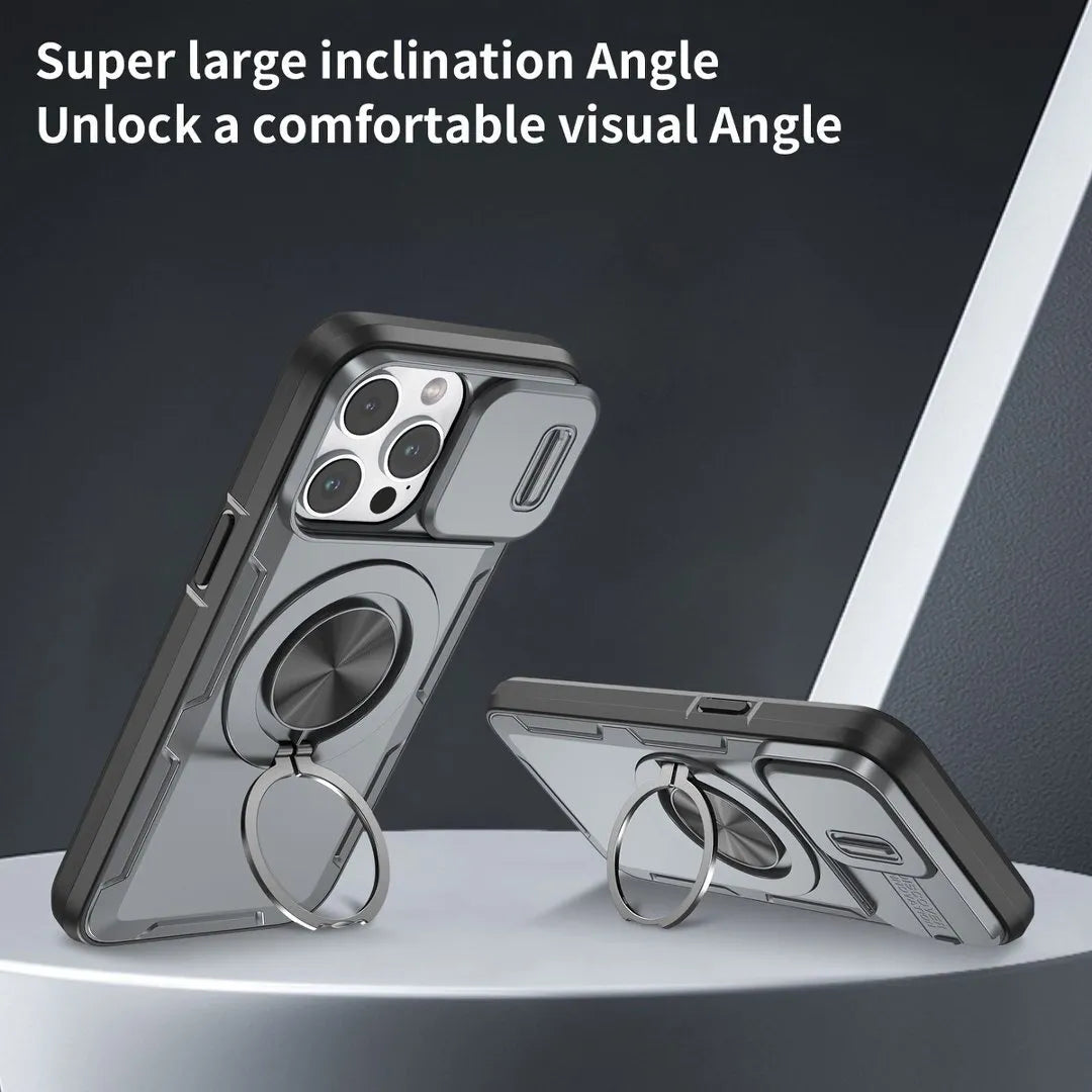 2-in-1 Magnetic Sliding Lens Case, Grey for iPhone 14 Pro Max
