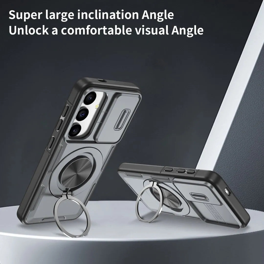 2-in-1 Magnetic Sliding Lens Case, Grey for Samsung S25