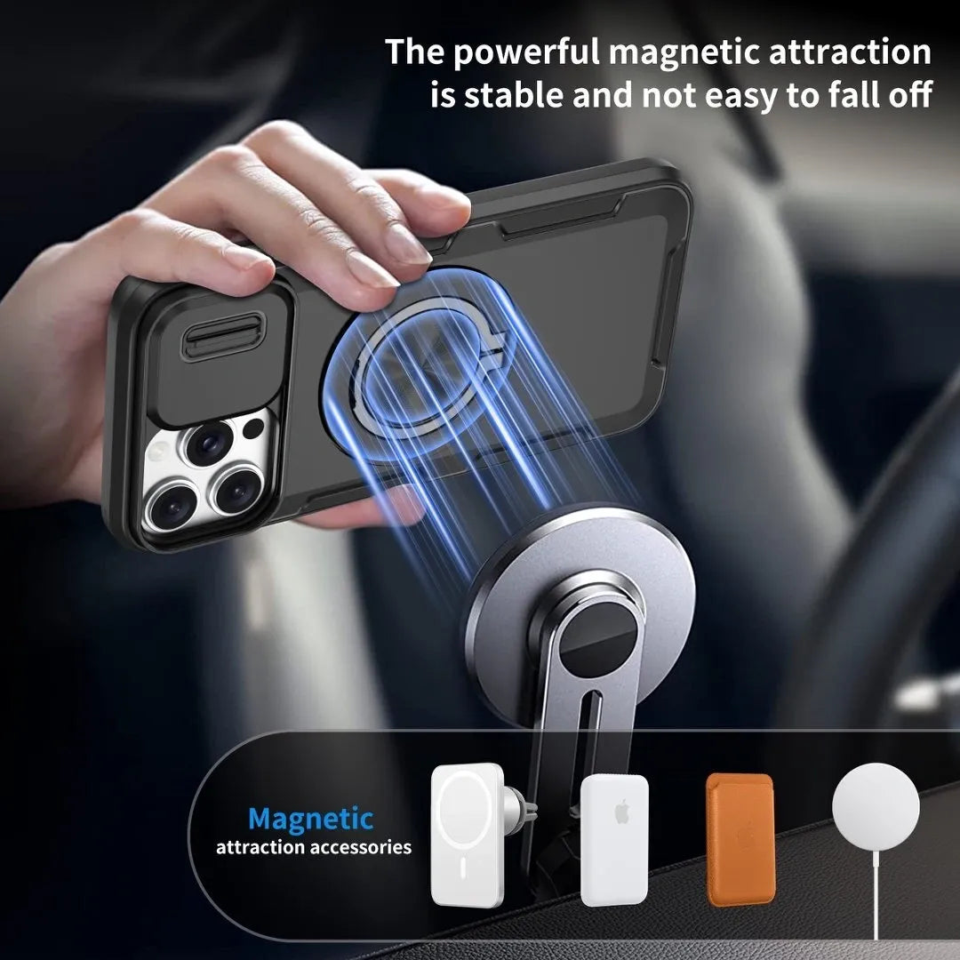 2-in-1 Magnetic Sliding Lens Case, Black for iPhone 13 Pro Max