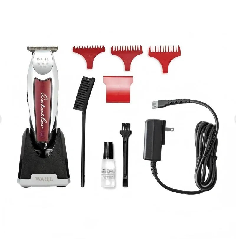 Wahl T-Wide Detailer Professional Cordless Finishing Trimmer 100 Minutes Battery Life Silver