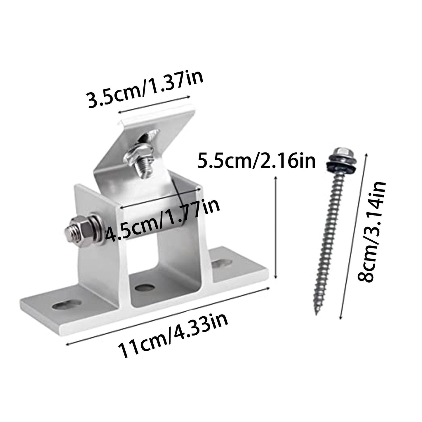 Solar Panel Holder Set 15 to 30 Degrees Adjustable Bracket Solar Panel Mount Bracket Set