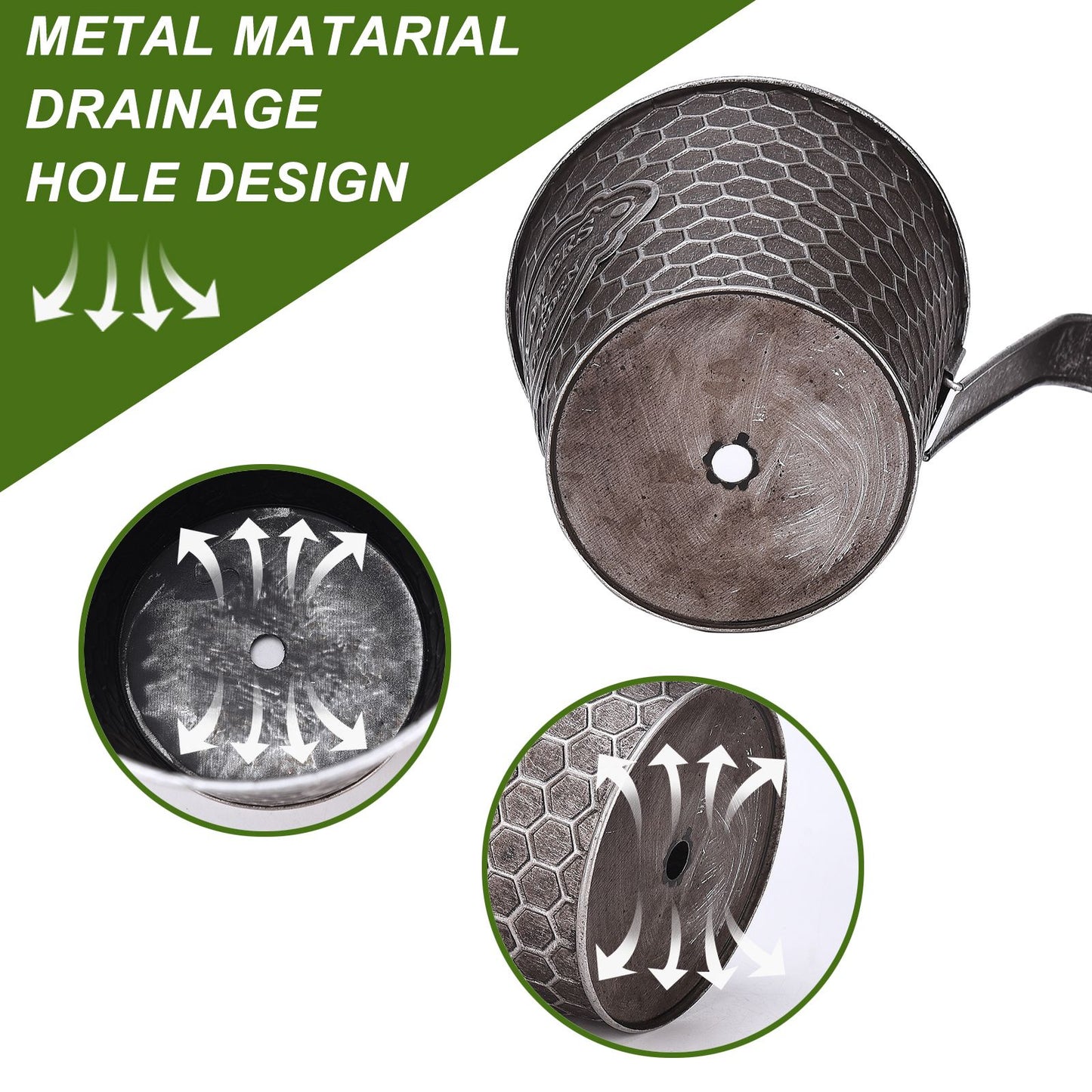 Metal Wall Planter Vertical Ribbed Design Wall Mount Flower Pot