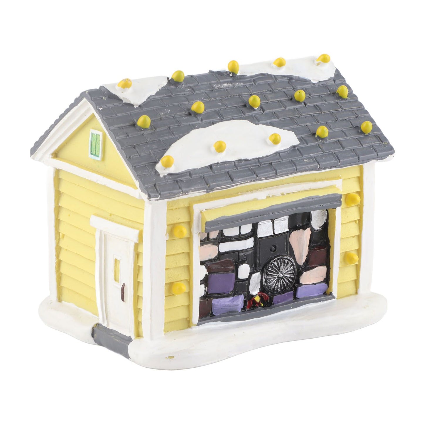 Christmas Village House LED Lighted Desk Building Resin House Statue Ornaments for Tabletop Centerpiece Fireplace Mantel