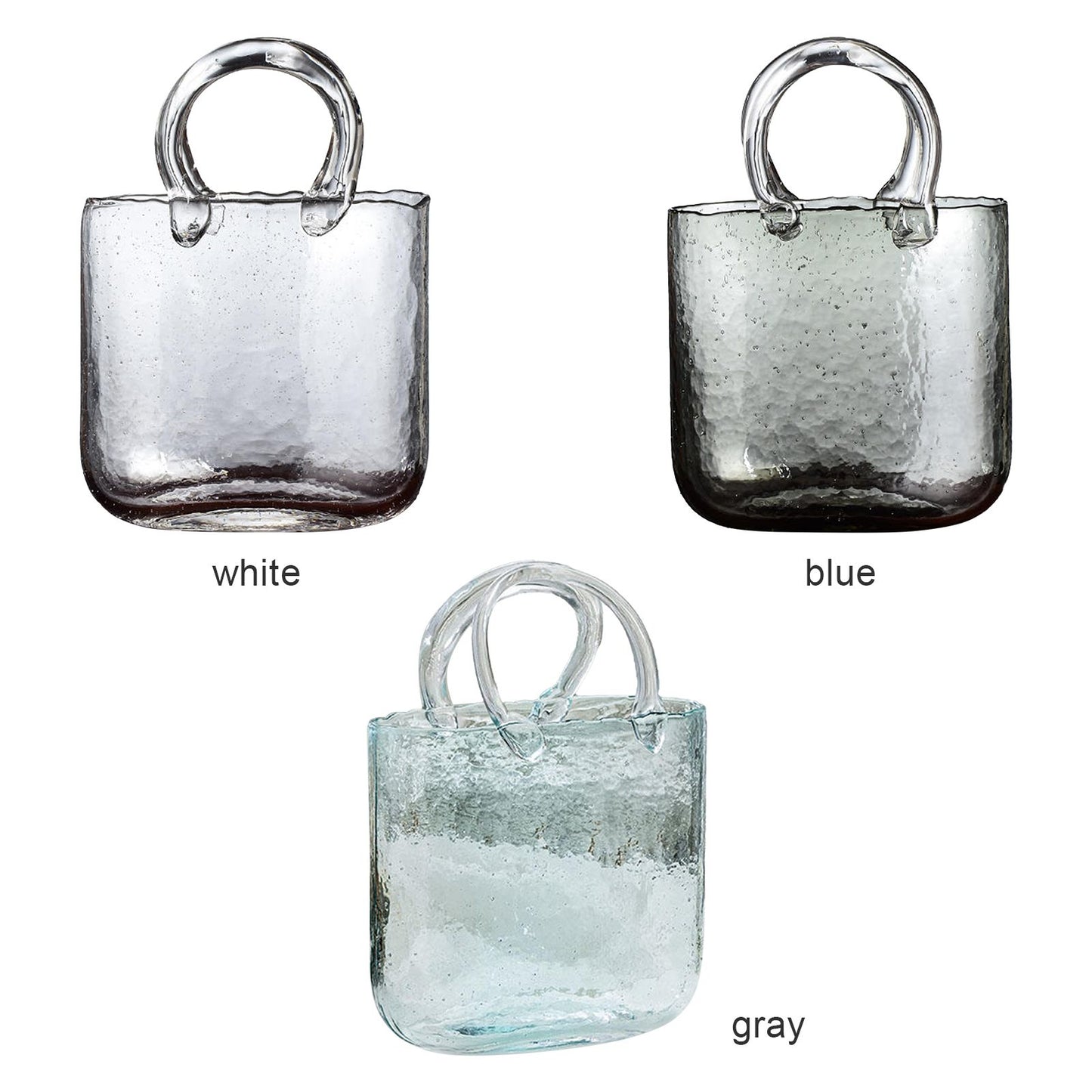 Glass Vase Transparent Hand Basket Living Room Flower Arrangement Creative Bag Fish Tank