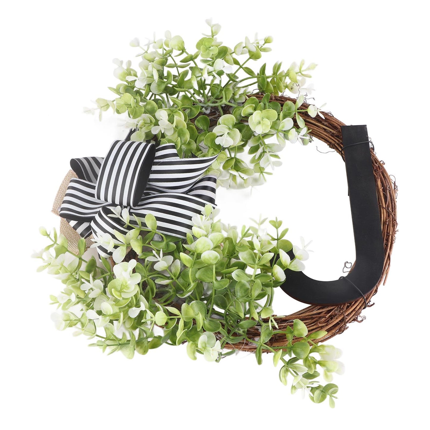 Creative Front Door Wreath with Bow 26 Letter Garden Outdoor Decorative Wreath