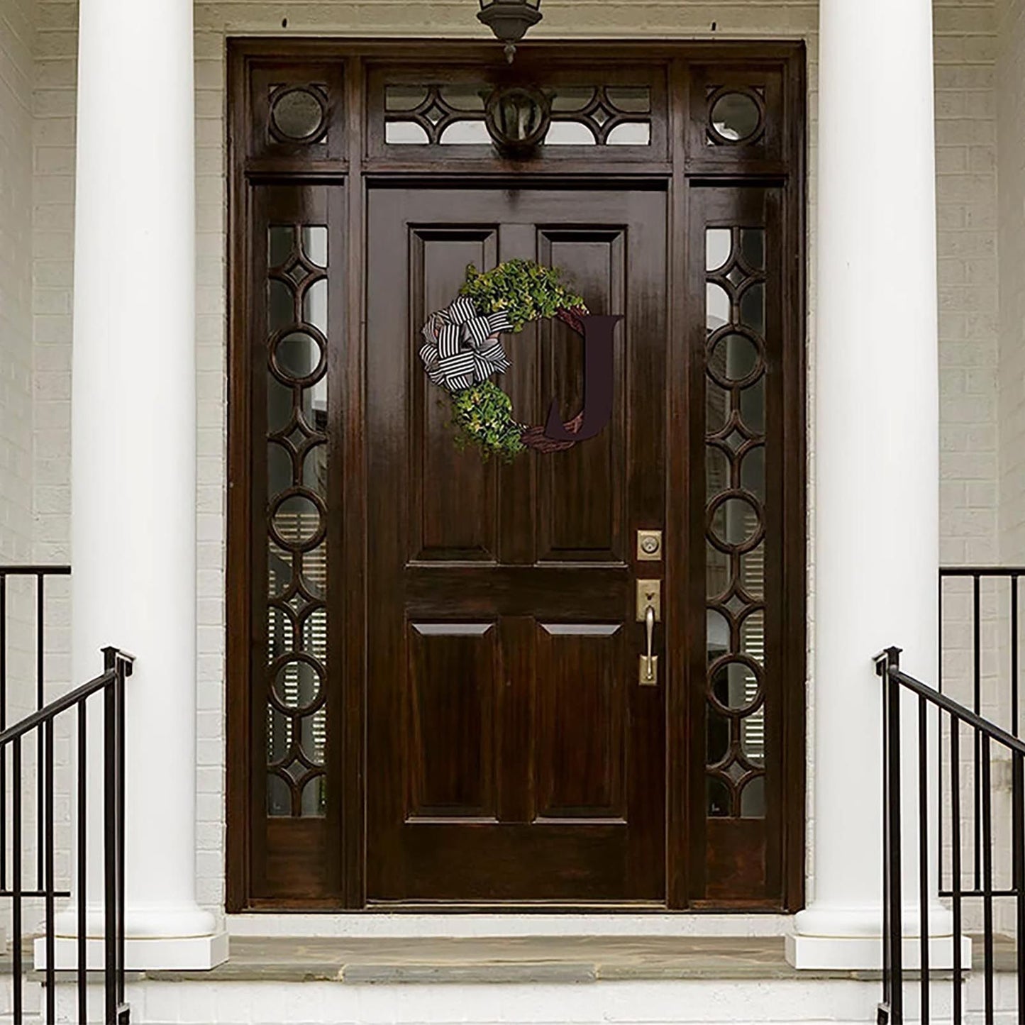Creative Front Door Wreath with Bow 26 Letter Garden Outdoor Decorative Wreath