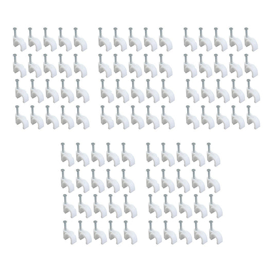 100 PCS 5mm Steel Nail Line Clip Round Cable Fixing Clips for Wall Mounted Cord Management