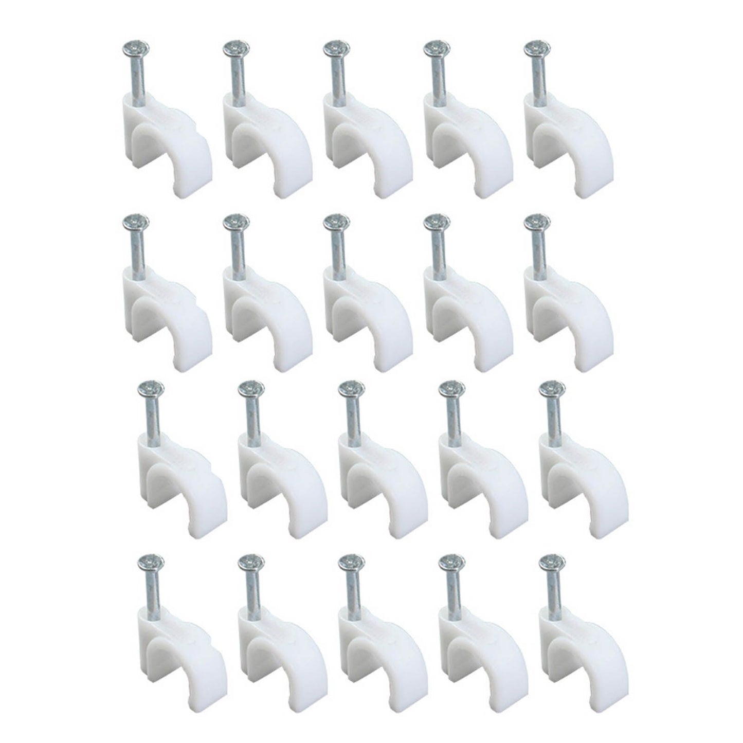 100 PCS 5mm Steel Nail Line Clip Round Cable Fixing Clips for Wall Mounted Cord Management