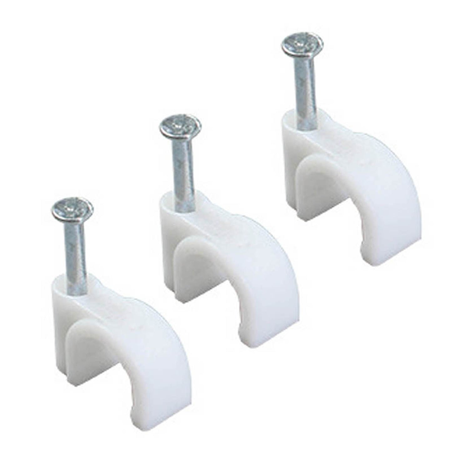 100 PCS 5mm Steel Nail Line Clip Round Cable Fixing Clips for Wall Mounted Cord Management