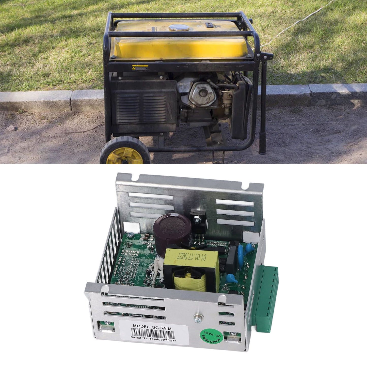 Diesel Generator Battery Charger Module Aluminum Shell Genset Battery Float Charger Adapter Module 170‑305V