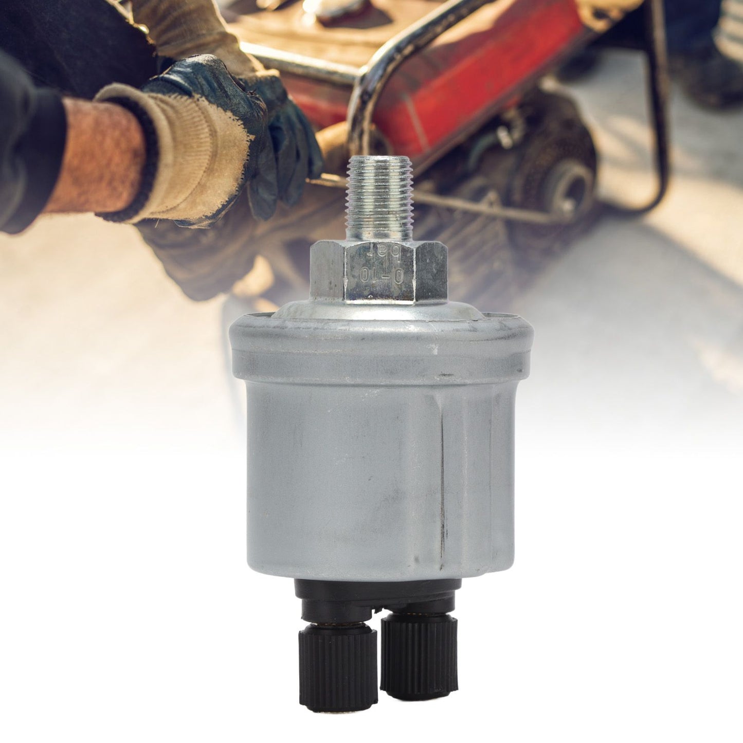 10Bar Oil Pressure Sensor Stainless Steel Engine Oil Pressure Sensor Replacement for Large Trucks Excavators Generators 1/4 (13mm/0.51in)