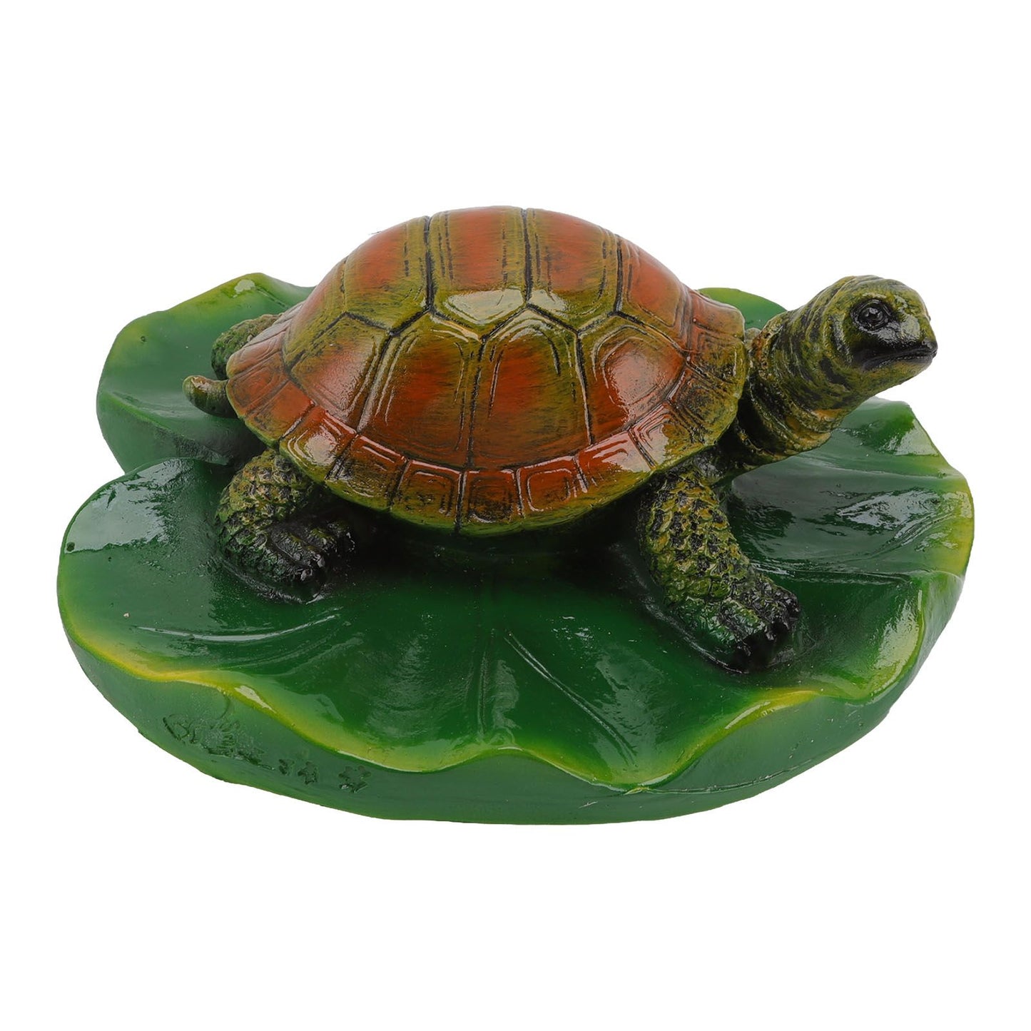 Garden Animals Statues Cute Vivid Synthetic Resin Outdoor Garden Animal Figurines for Patio Terrace Home Office Space Lotus Leaf Tortoise