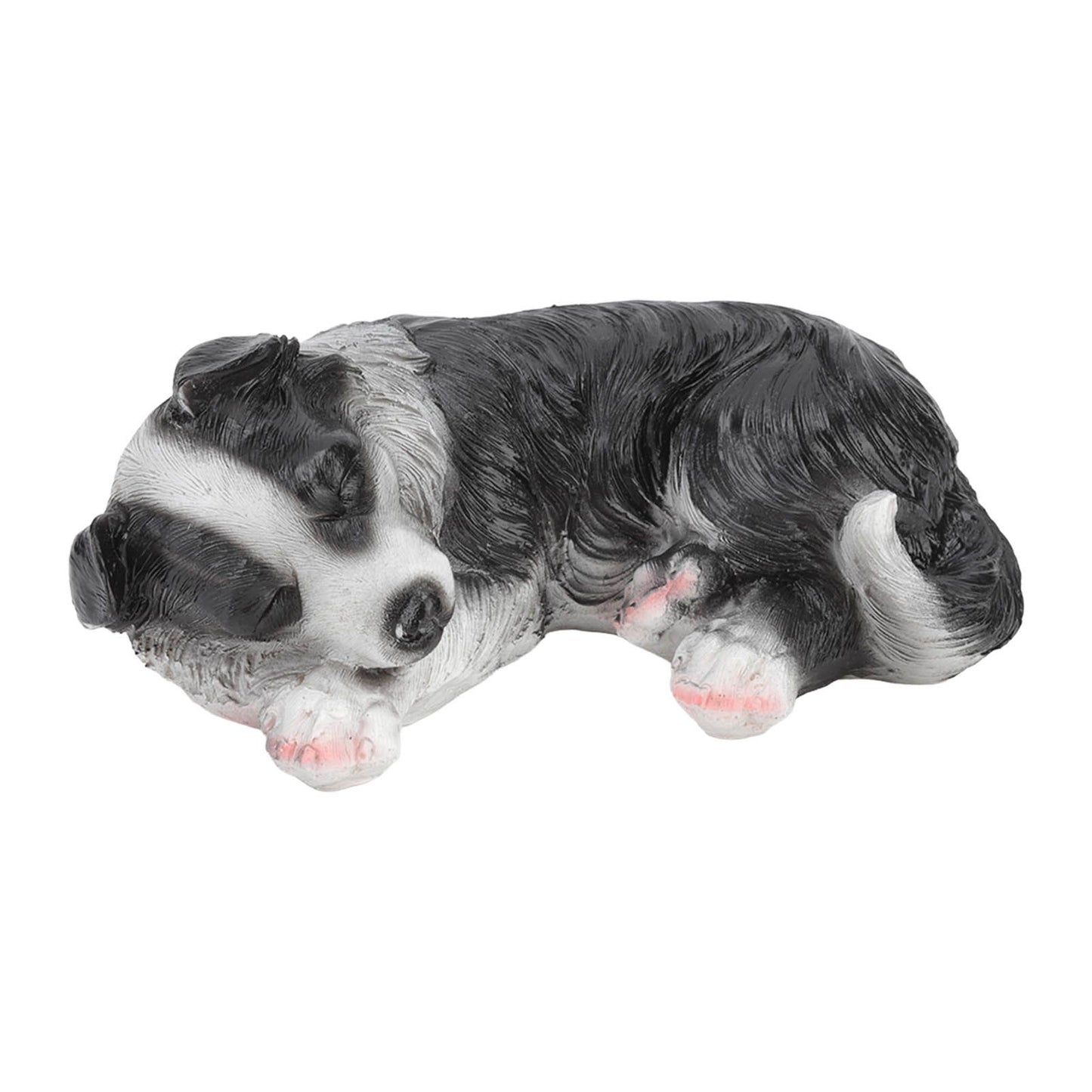 Puppy Statues Sculptures Synthetic Resin Waterproof Border Collie Statue Ornament for Garden Outdoor
