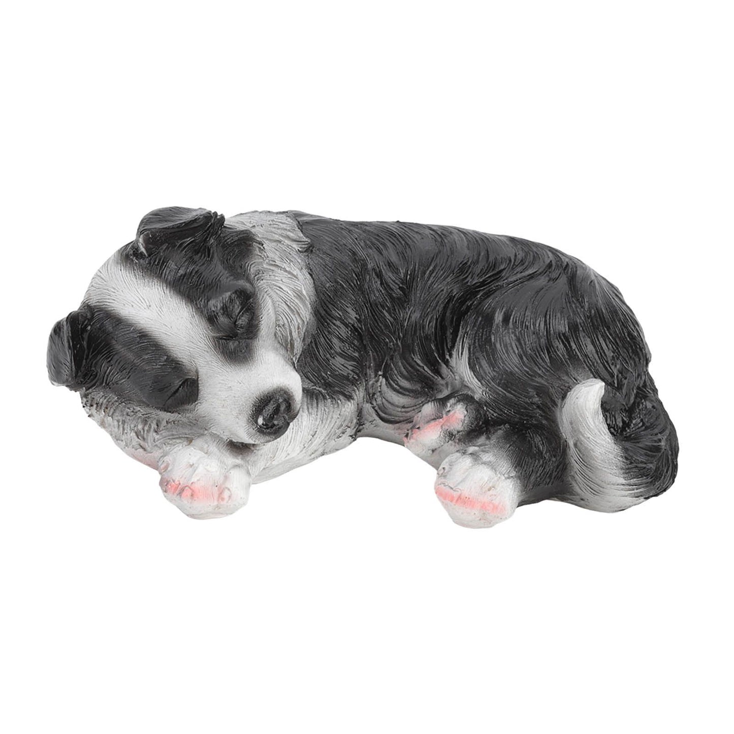 Puppy Statues Sculptures Synthetic Resin Waterproof Border Collie Statue Ornament for Garden Outdoor