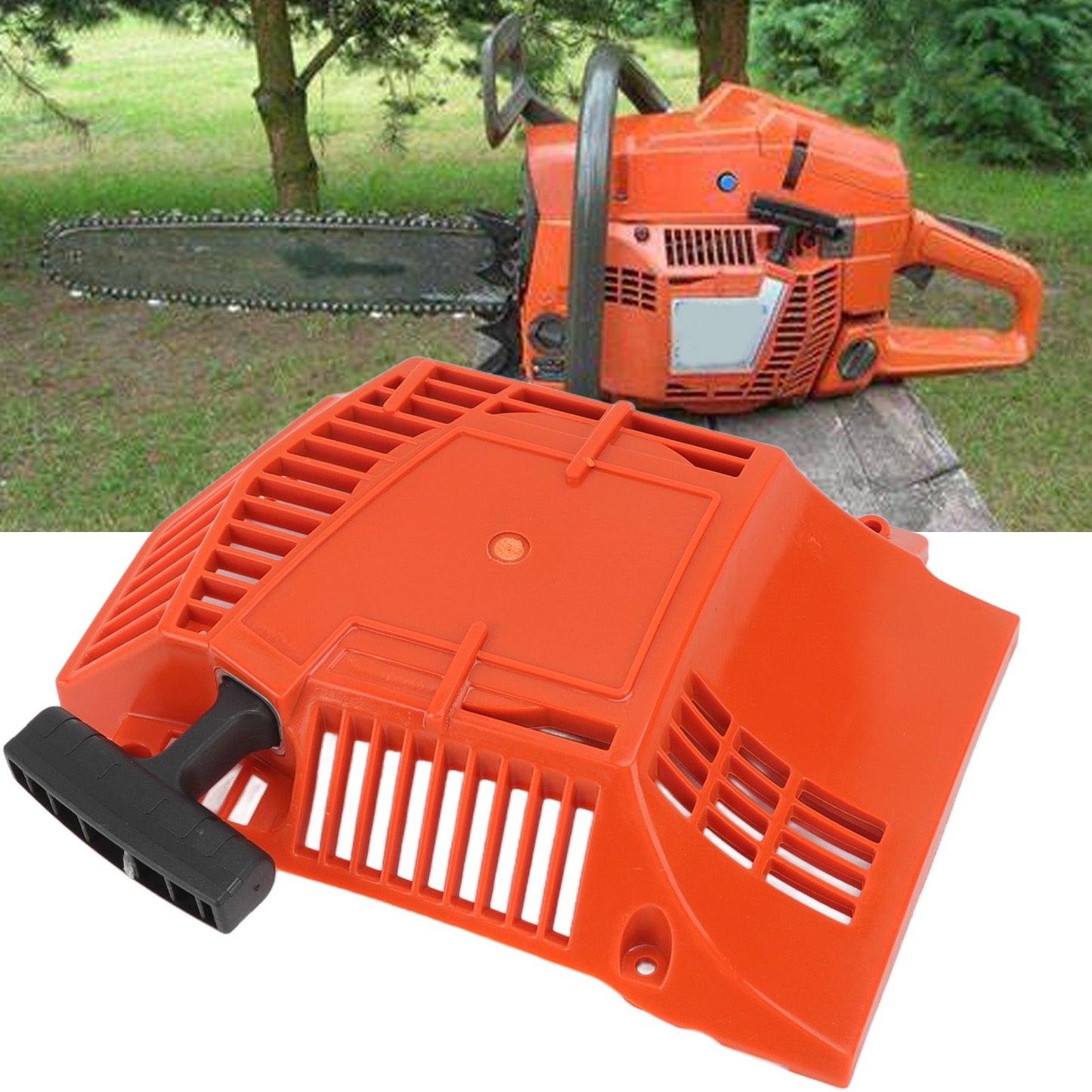 Lawn Mower Pull Starter ABS Wear Resistant Recoil Starter for Husqvarna 394 Chain Saw 5034624 02