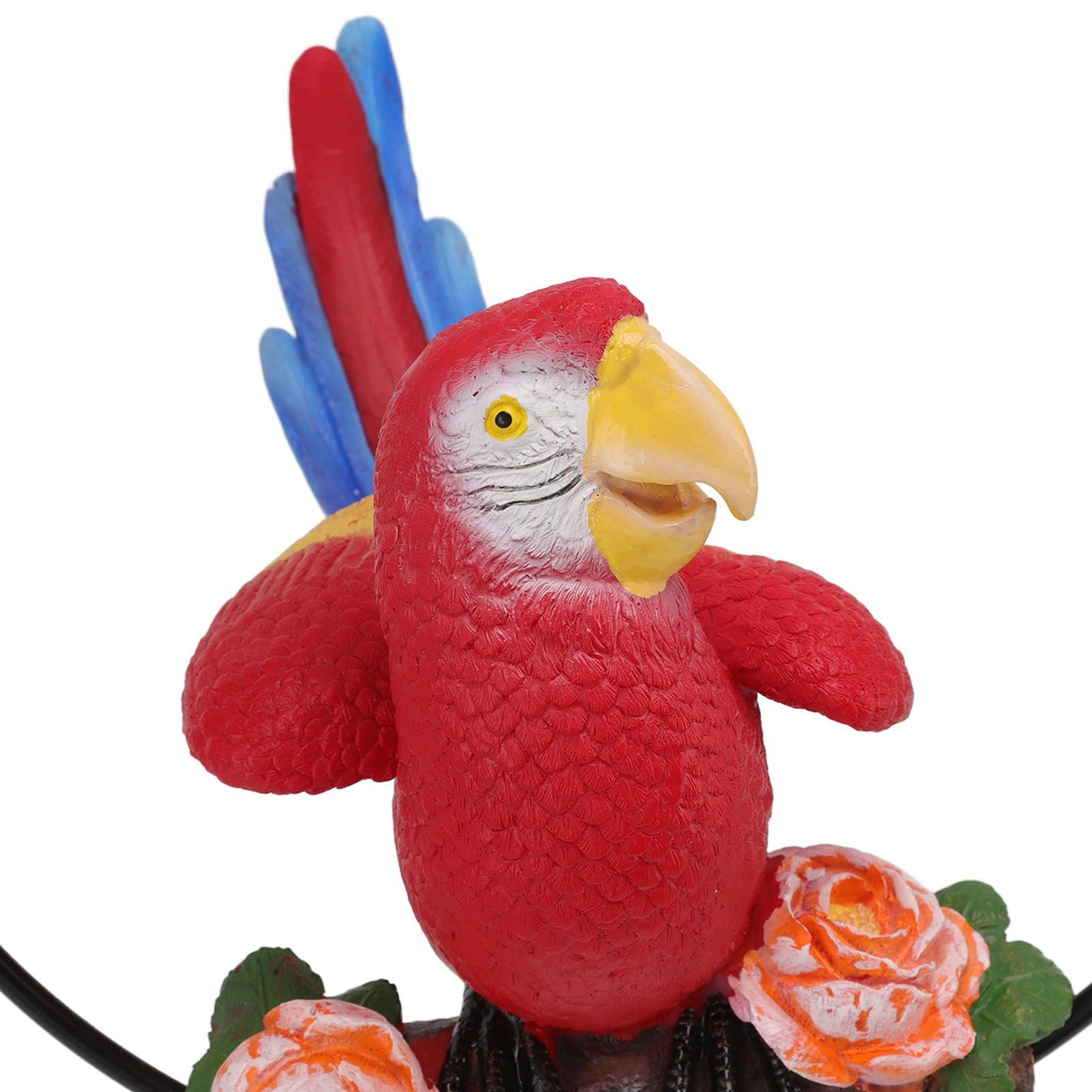Hanging Iron Ring Parrots Resin Waterproof Exquisite Garden Hanging Parrot Statue Decor for Courtyard Balcony