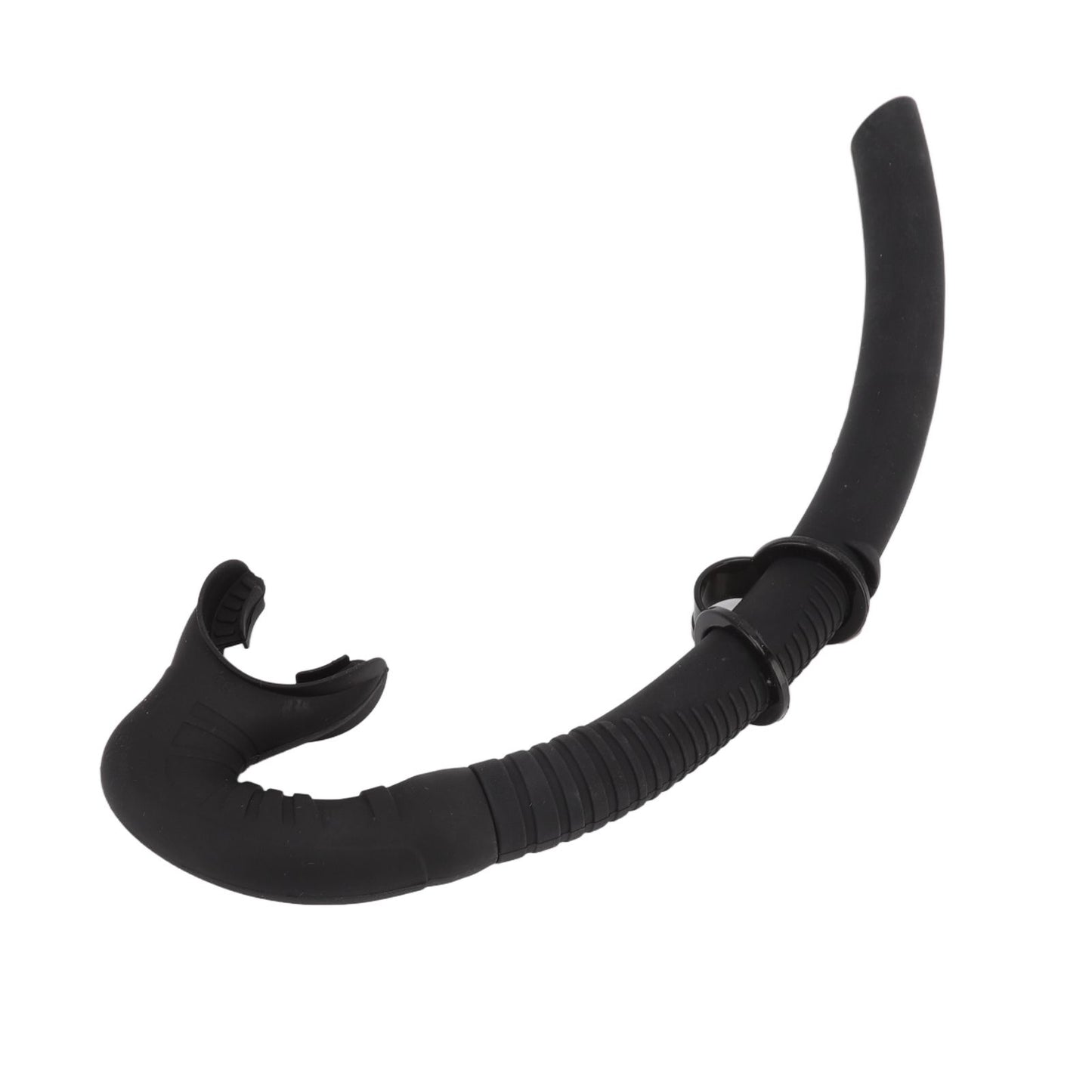 Diving Breathing Tube Foldable Soft Mouthpiece Silicone Freediving Snorkel for Spearfishing Swimming Snorkeling Black