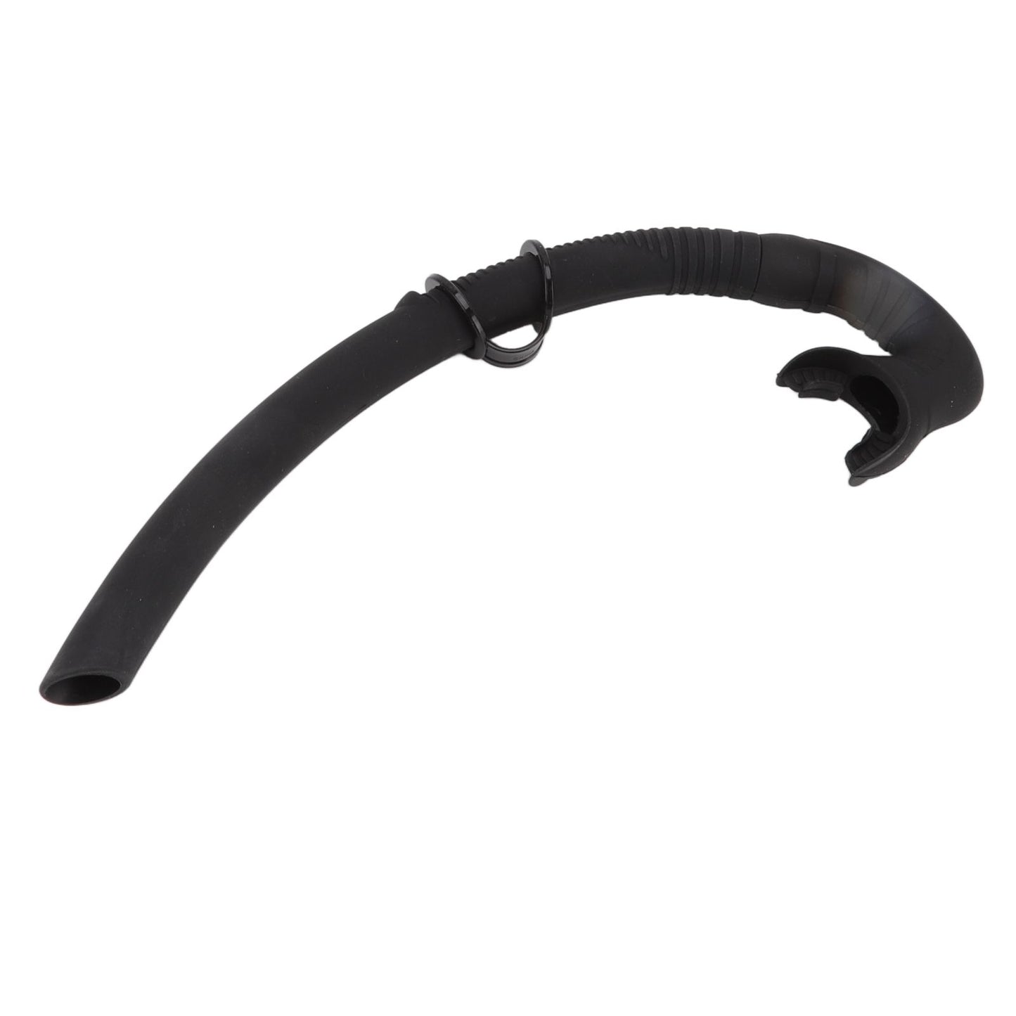 Diving Breathing Tube Foldable Soft Mouthpiece Silicone Freediving Snorkel for Spearfishing Swimming Snorkeling Black