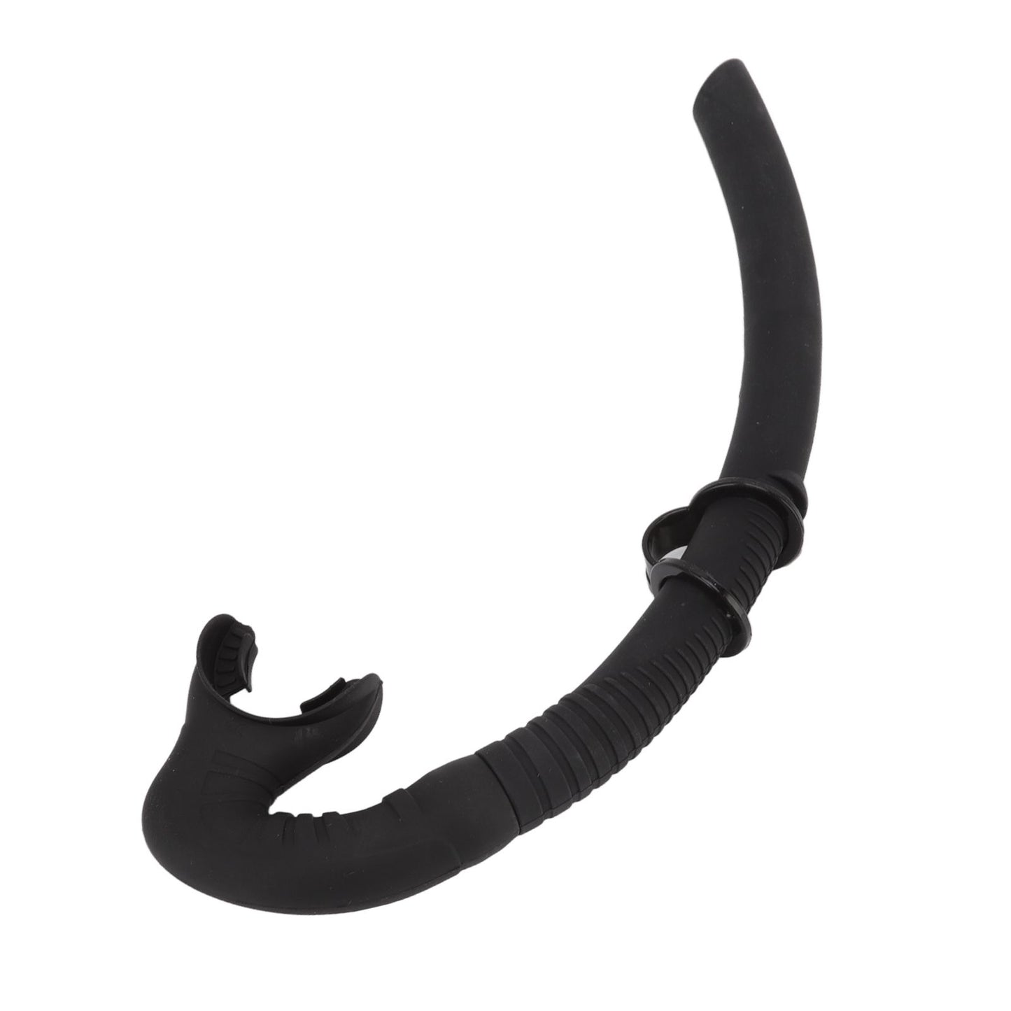 Diving Breathing Tube Foldable Soft Mouthpiece Silicone Freediving Snorkel for Spearfishing Swimming Snorkeling Black