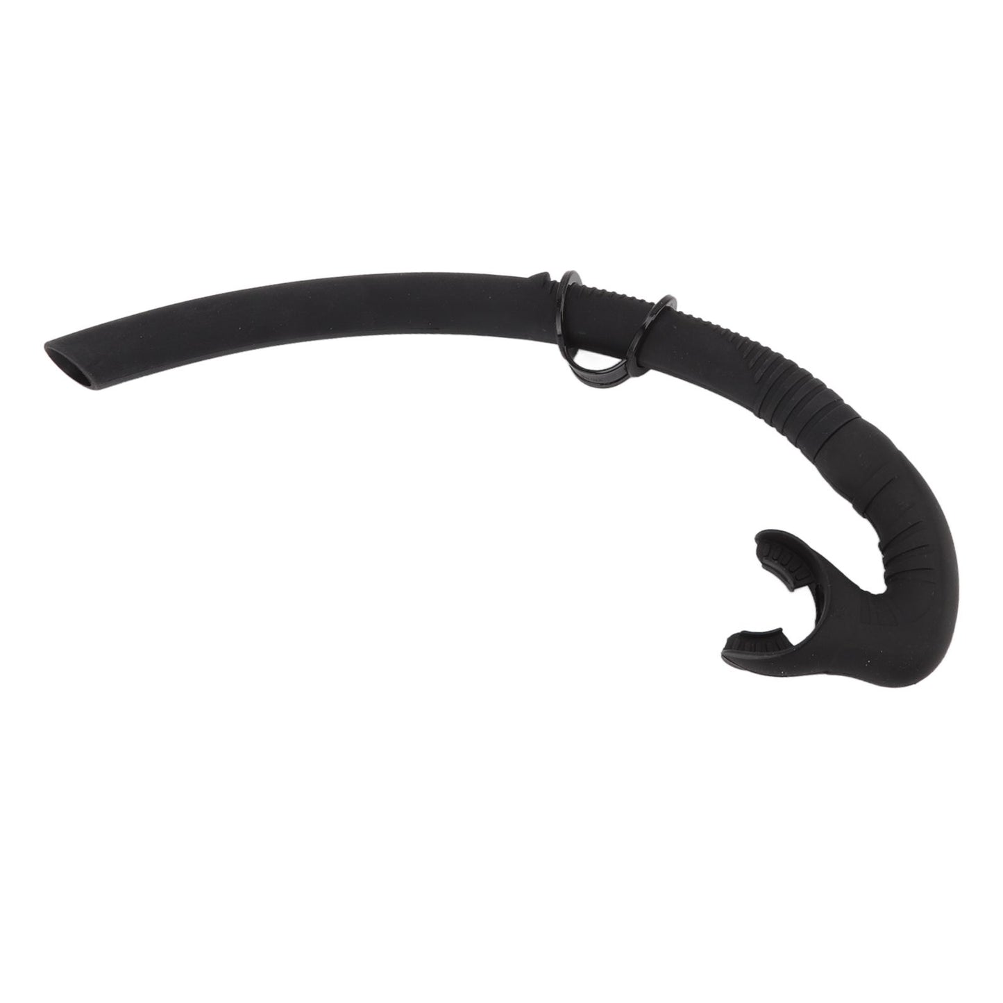 Diving Breathing Tube Foldable Soft Mouthpiece Silicone Freediving Snorkel for Spearfishing Swimming Snorkeling Black