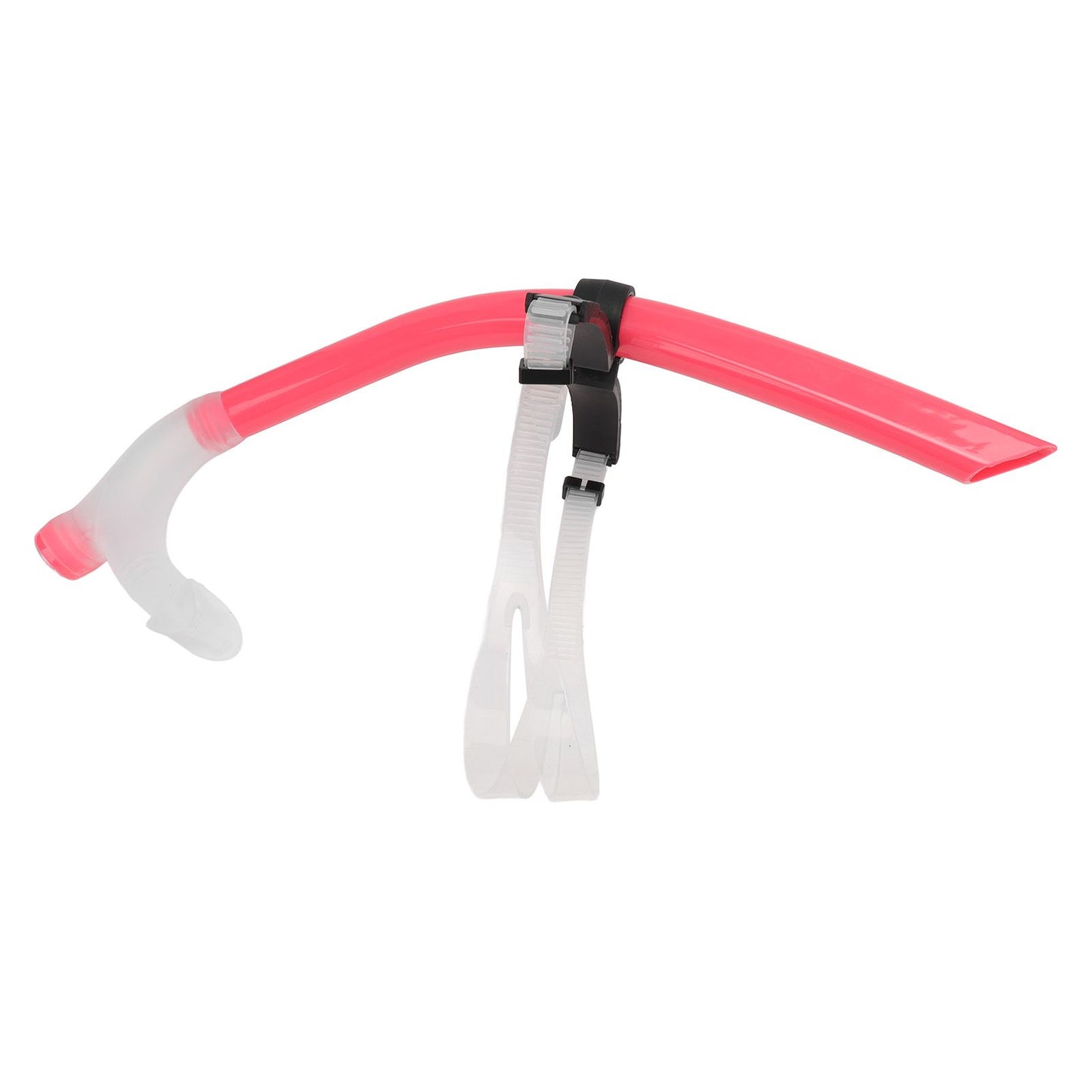 Swimming Snorkel Reduced Drag Silicone Swimming Breathing Tube with Adjustable Head Brace for Snorkeling Diving Pink