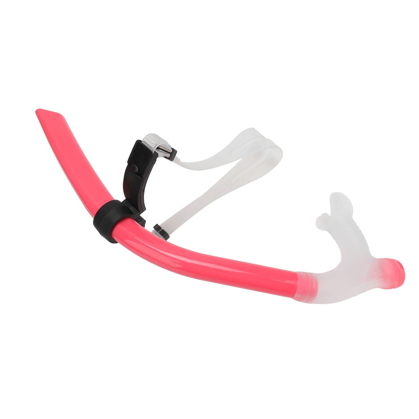 Swimming Snorkel Reduced Drag Silicone Swimming Breathing Tube with Adjustable Head Brace for Snorkeling Diving Pink
