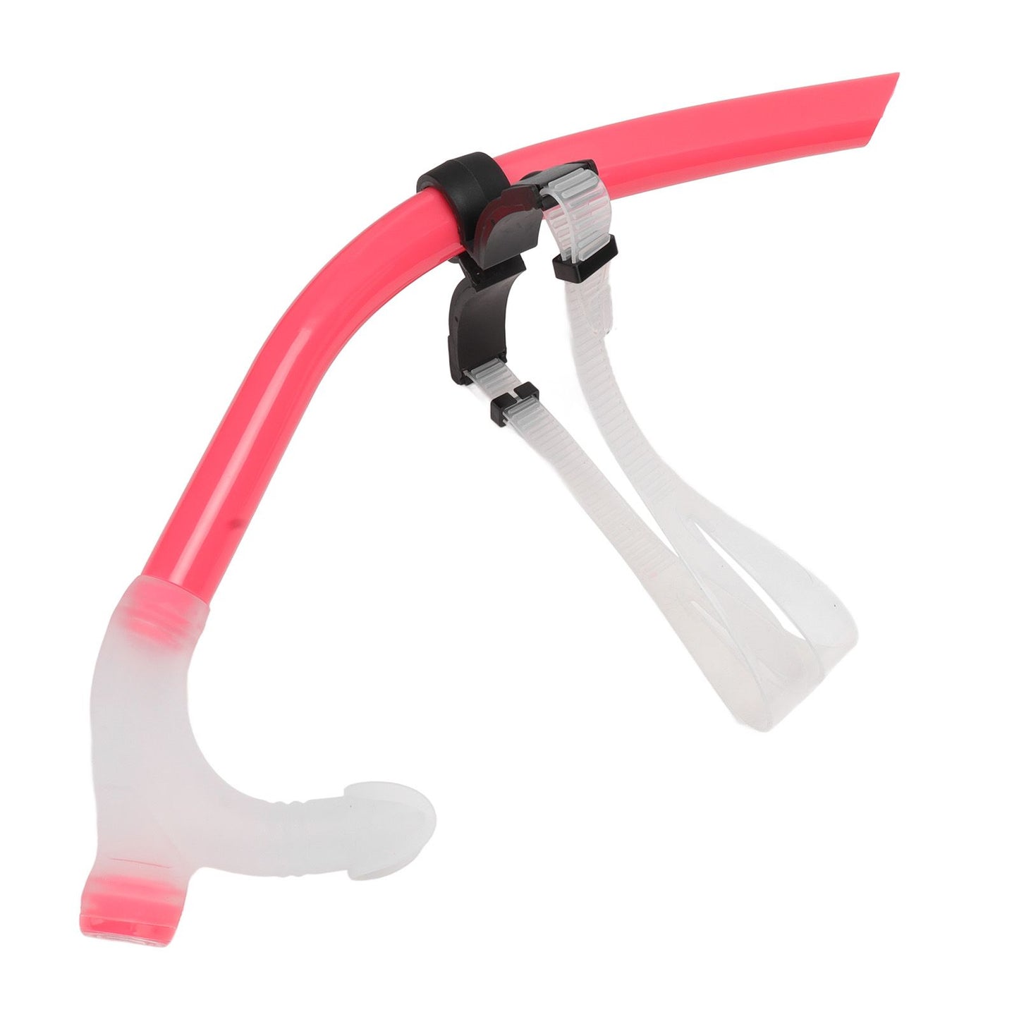 Swimming Snorkel Reduced Drag Silicone Swimming Breathing Tube with Adjustable Head Brace for Snorkeling Diving Pink