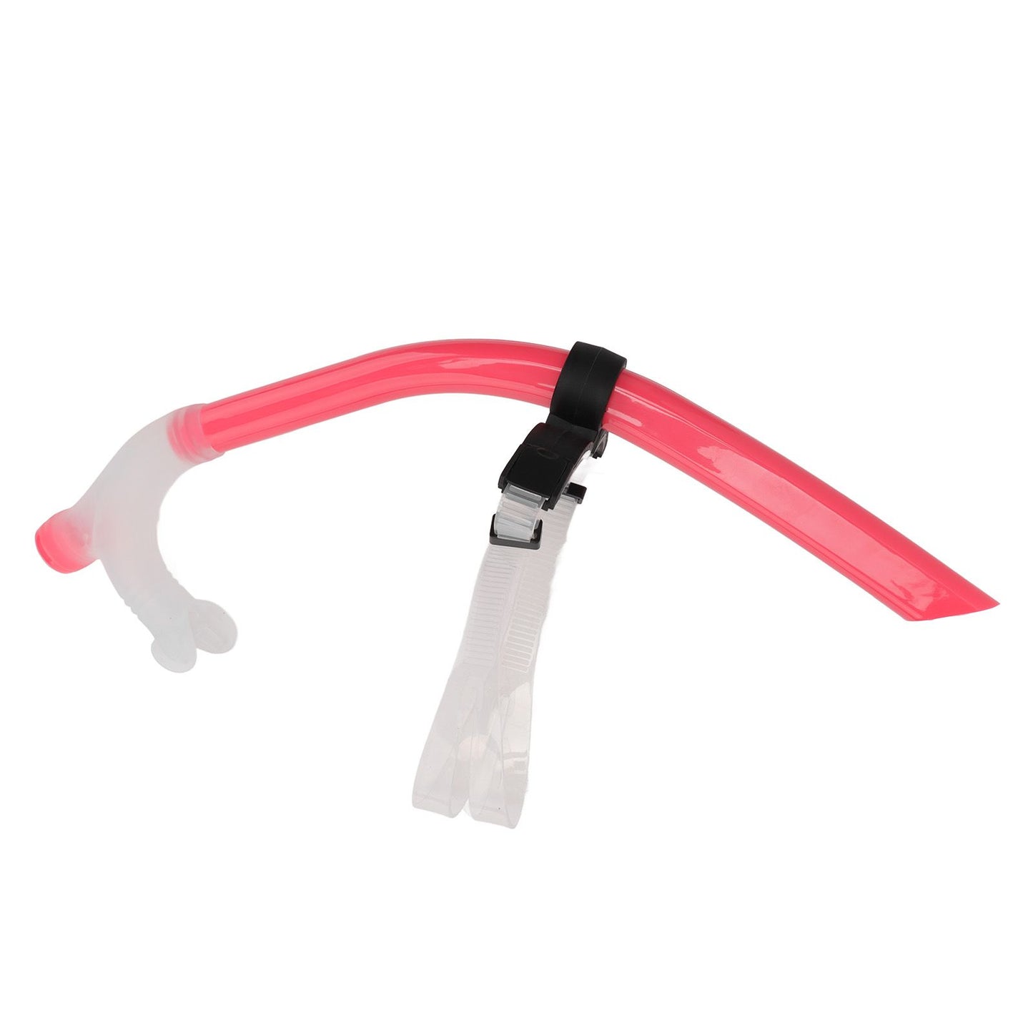 Swimming Snorkel Reduced Drag Silicone Swimming Breathing Tube with Adjustable Head Brace for Snorkeling Diving Pink