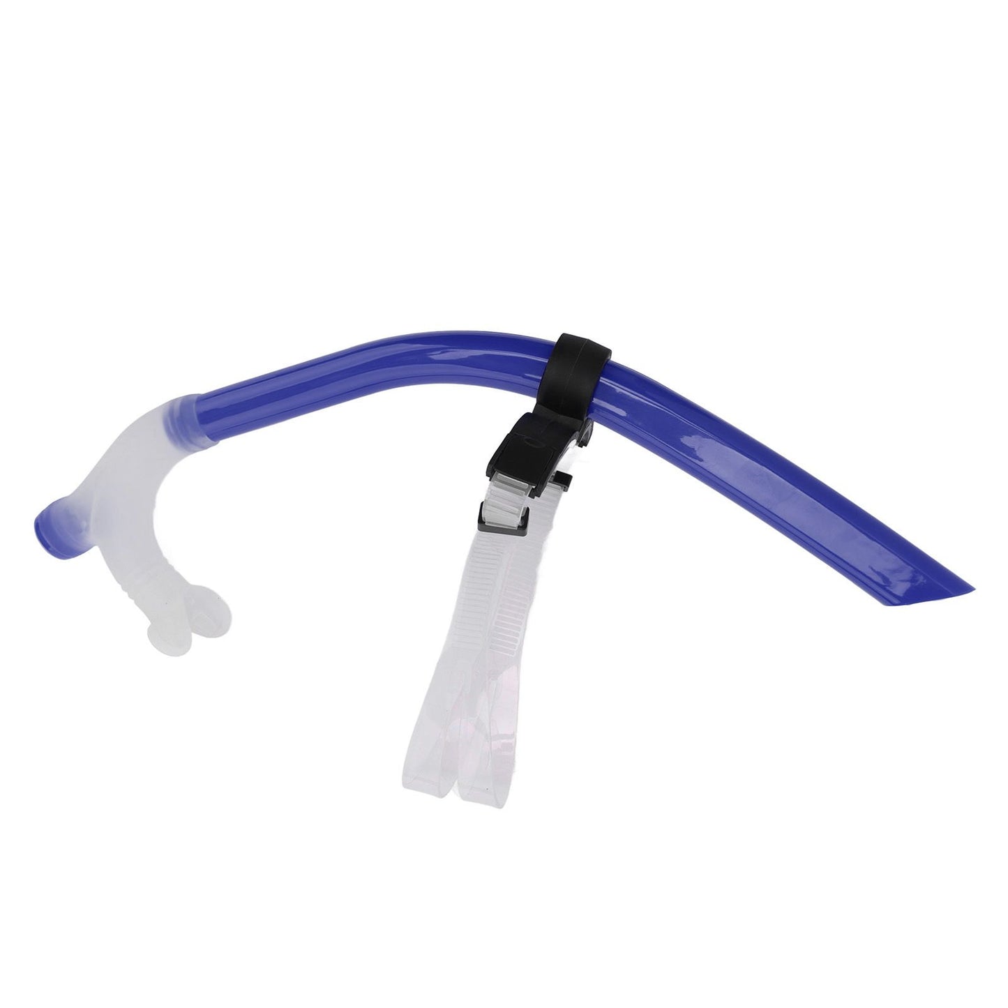 Swimming Snorkel Reduced Drag Silicone Swimming Breathing Tube with Adjustable Head Brace for Snorkeling Diving Royalblue