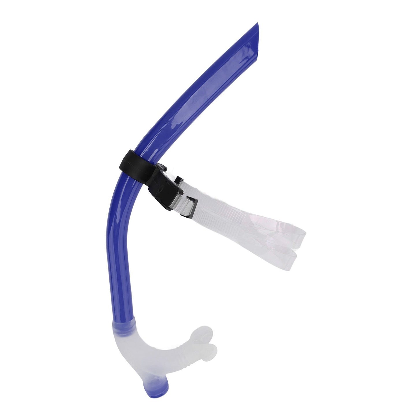 Swimming Snorkel Reduced Drag Silicone Swimming Breathing Tube with Adjustable Head Brace for Snorkeling Diving Royalblue