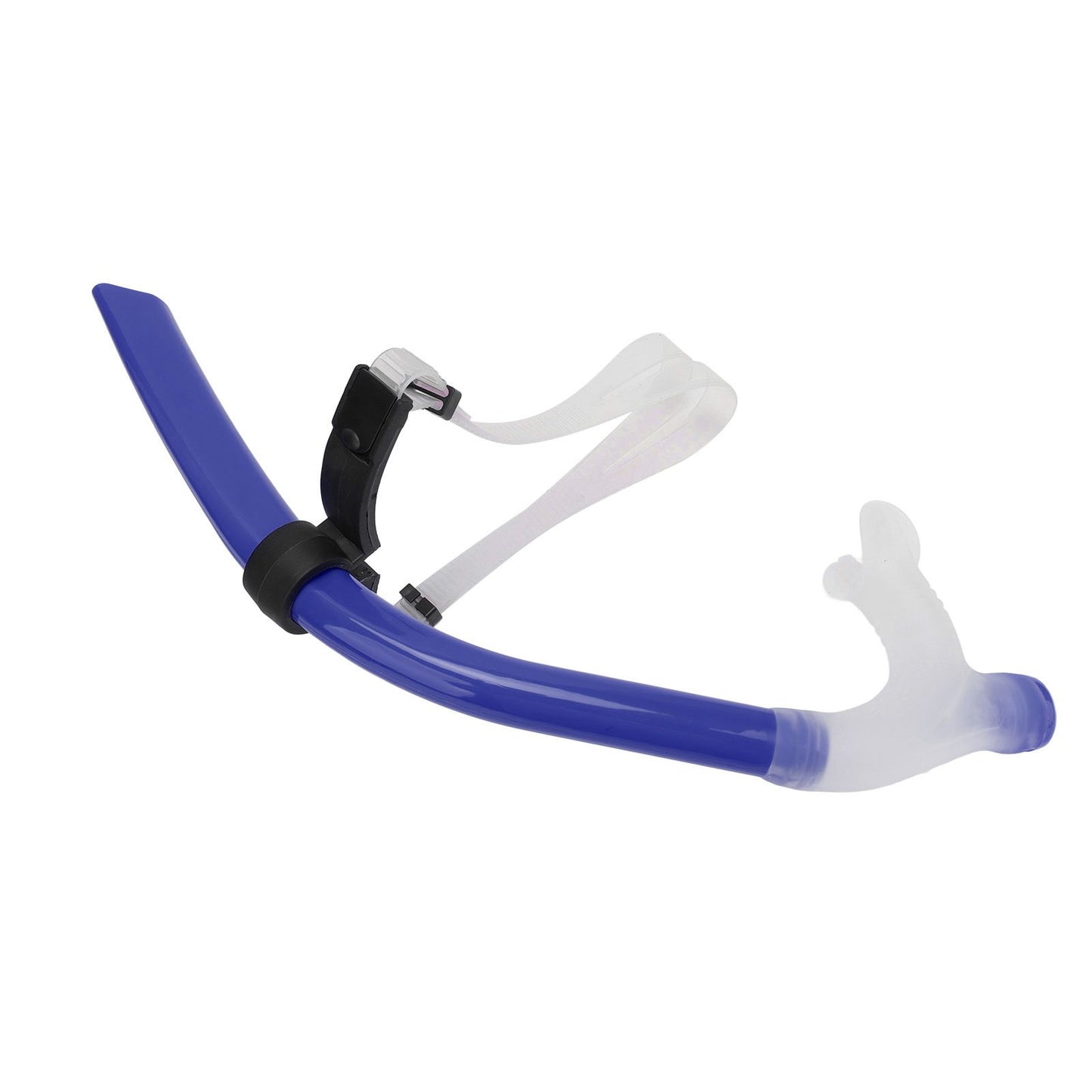 Swimming Snorkel Reduced Drag Silicone Swimming Breathing Tube with Adjustable Head Brace for Snorkeling Diving Royalblue