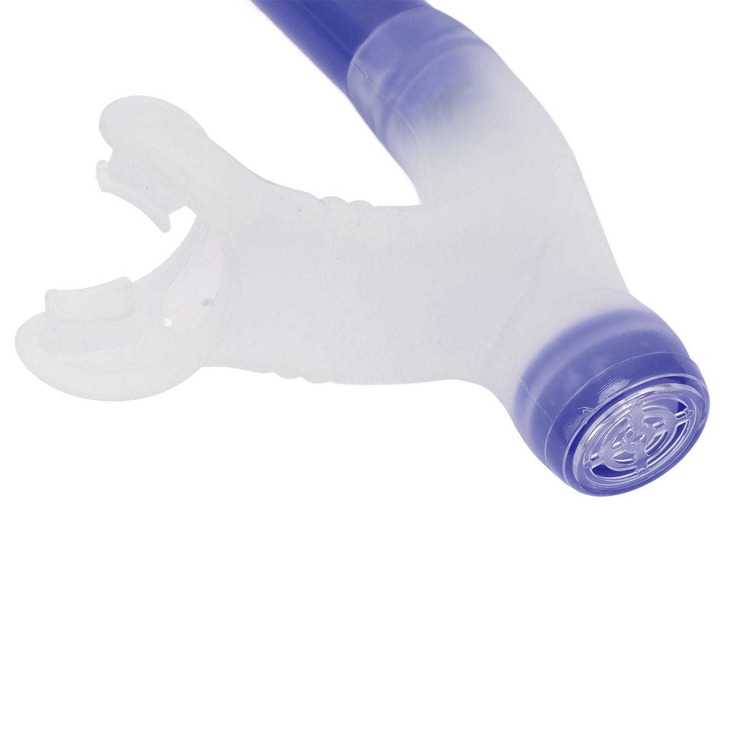 Swimming Snorkel Reduced Drag Silicone Swimming Breathing Tube with Adjustable Head Brace for Snorkeling Diving Royalblue
