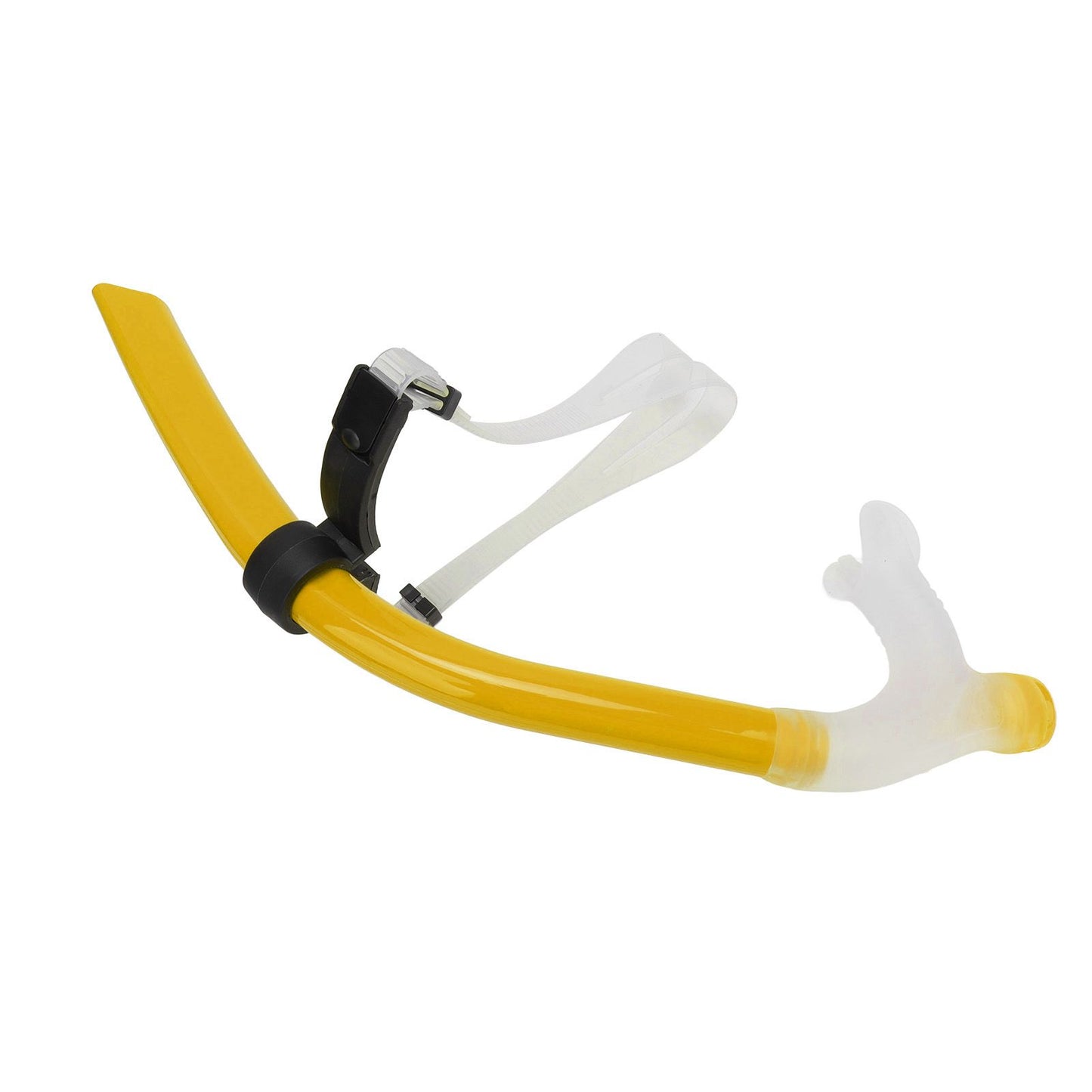 Swimming Snorkel Reduced Drag Silicone Swimming Breathing Tube with Adjustable Head Brace for Snorkeling Diving Yellow