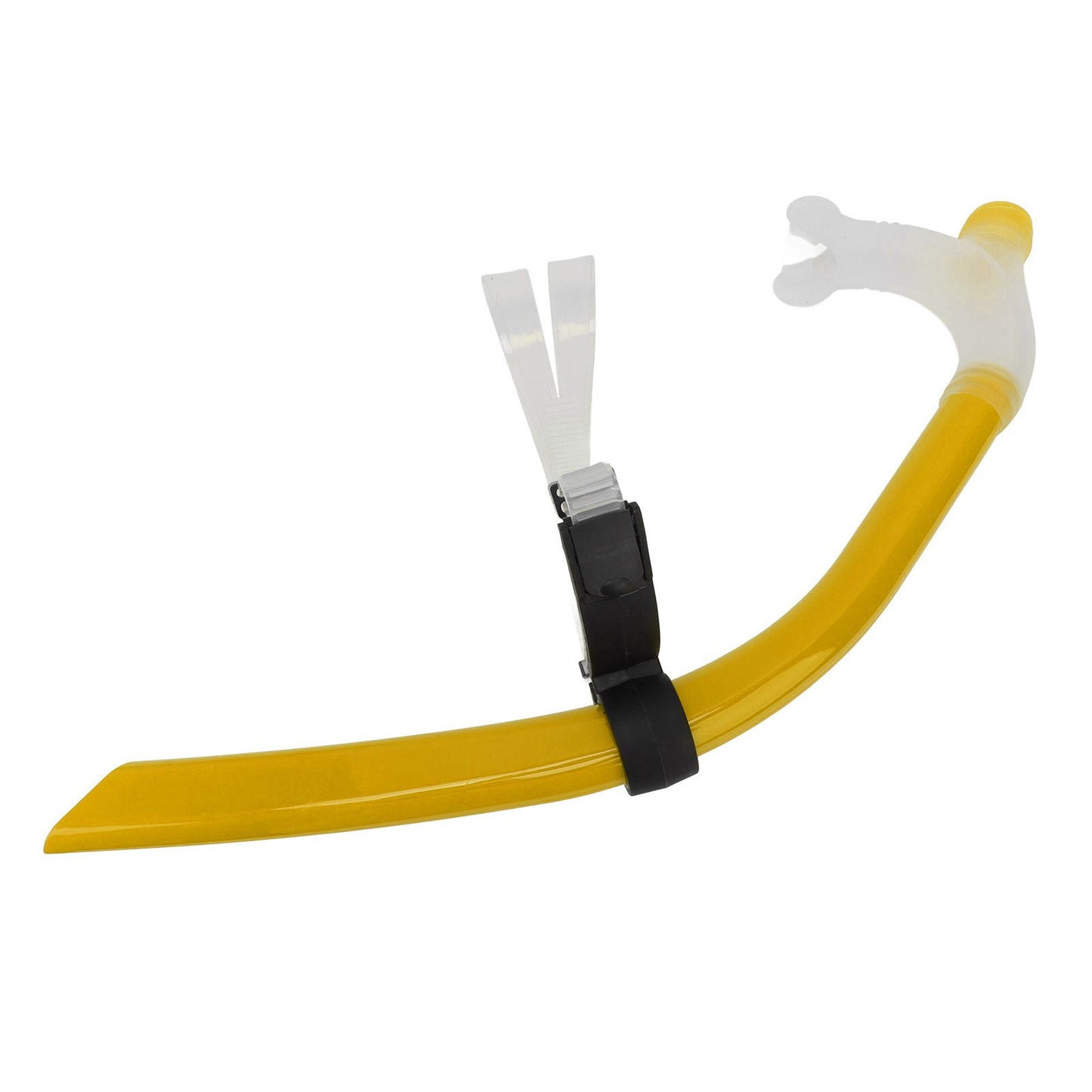 Swimming Snorkel Reduced Drag Silicone Swimming Breathing Tube with Adjustable Head Brace for Snorkeling Diving Yellow
