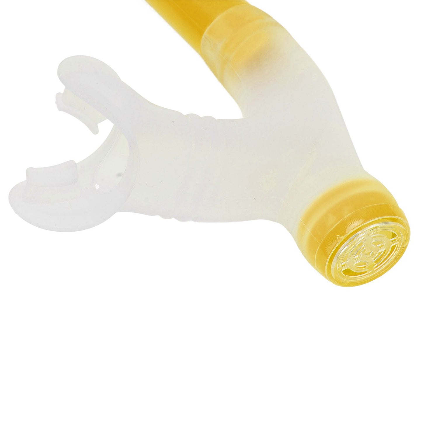 Swimming Snorkel Reduced Drag Silicone Swimming Breathing Tube with Adjustable Head Brace for Snorkeling Diving Yellow