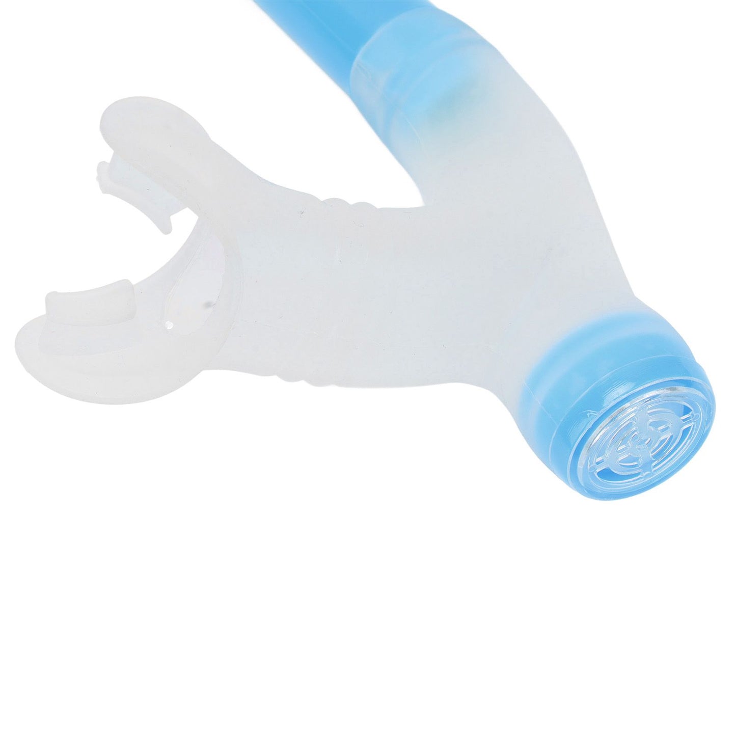 Swimming Snorkel Reduced Drag Silicone Swimming Breathing Tube with Adjustable Head Brace for Snorkeling Diving Sky Blue