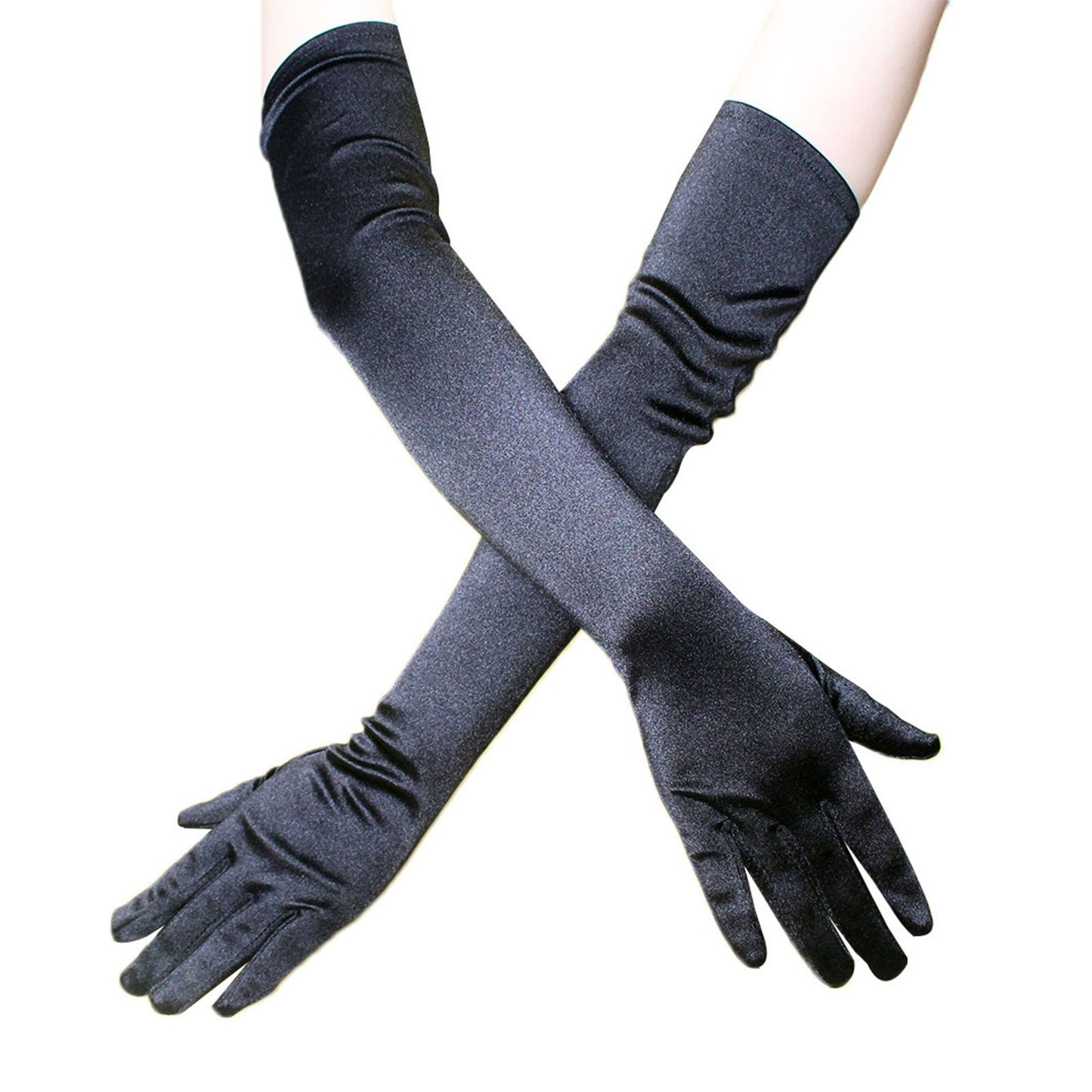 Long Satin Gloves Fashionable Stretch Long Evening Opera Satin Gloves for Wedding Performance Party