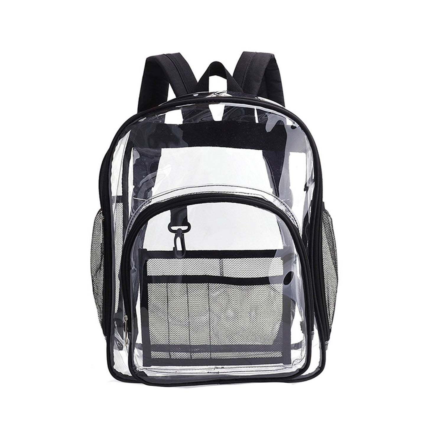 Laptop Backpack School Bags Black Transparent PVC Waterproof Large Capacity for School College Student 36x28x12cm