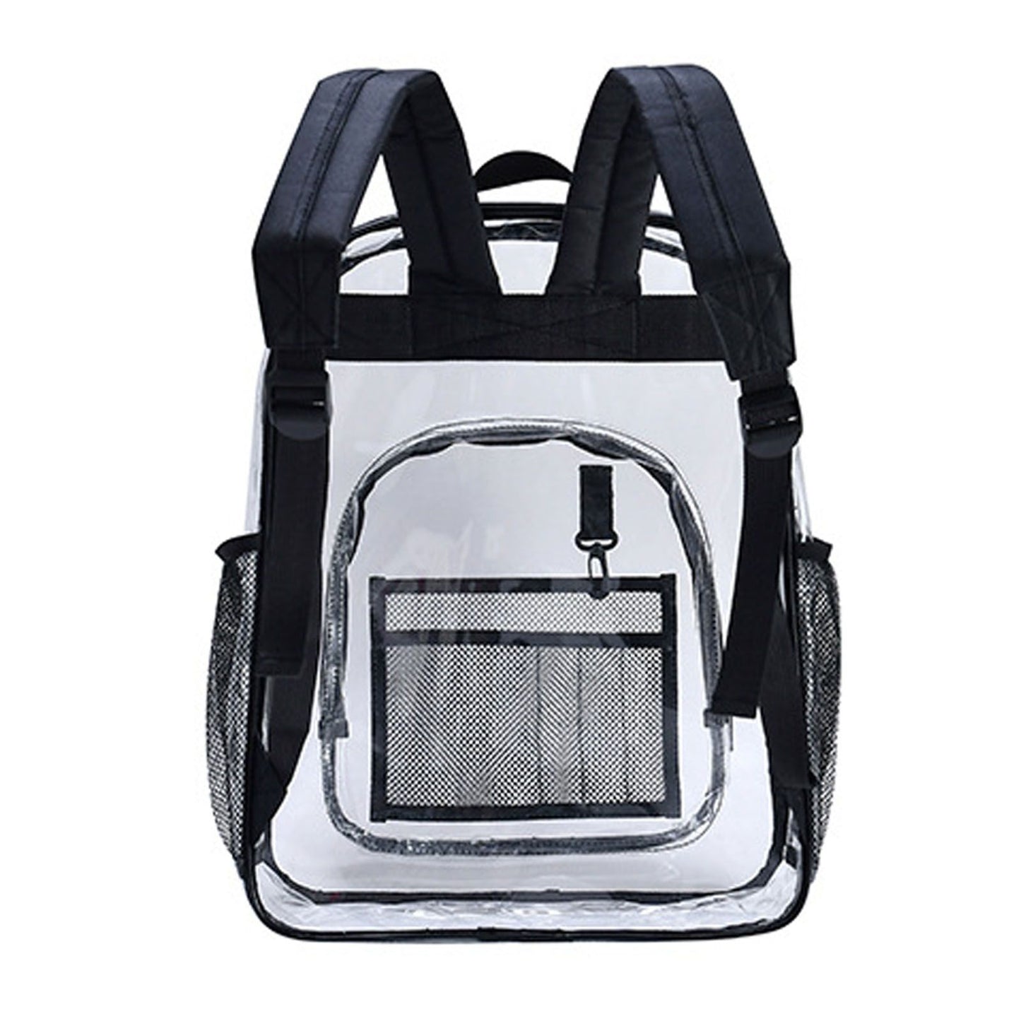 Laptop Backpack School Bags Black Transparent PVC Waterproof Large Capacity for School College Student 36x28x12cm