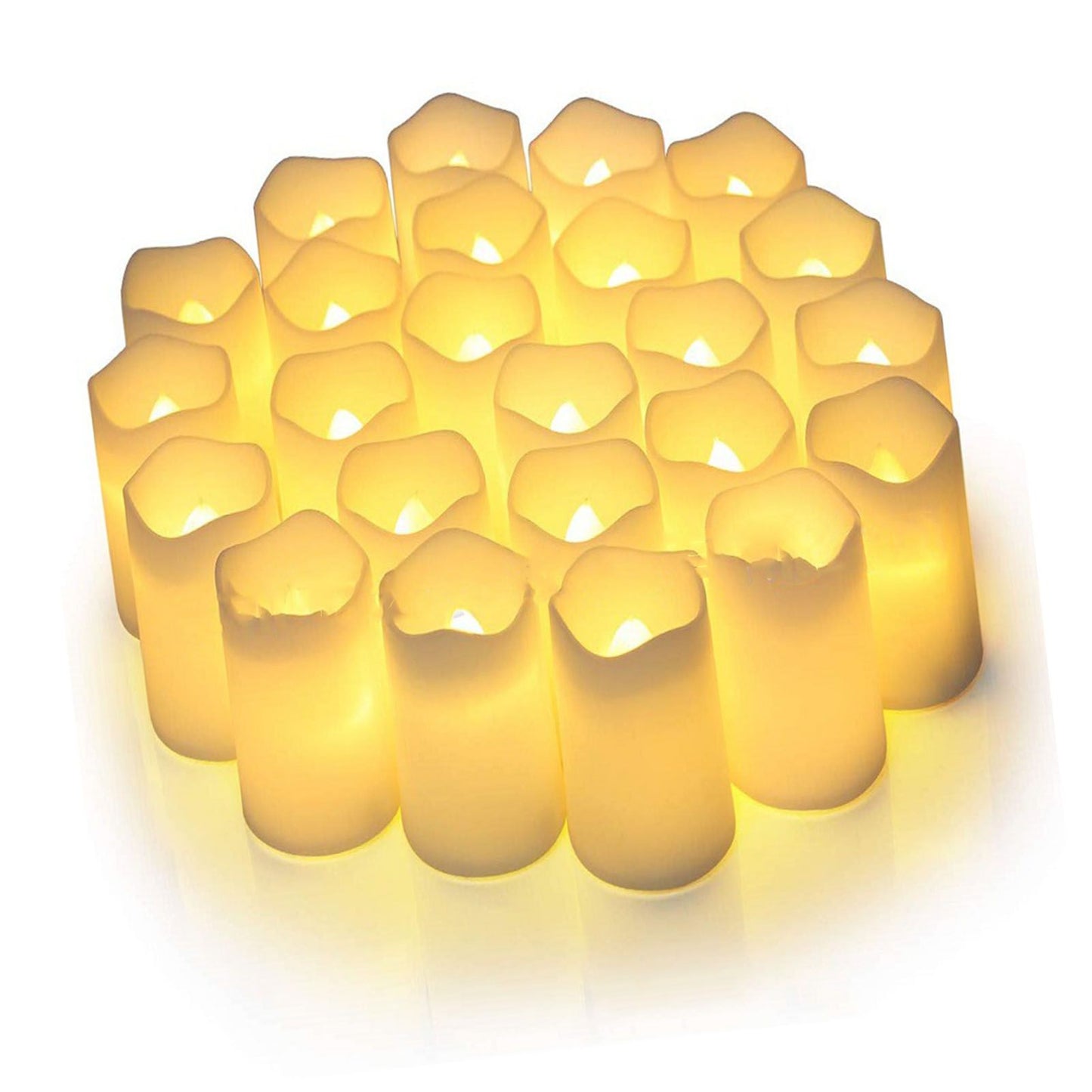 24PCS Electric LED Candles Plastic Electronic Components Tea Light Set For Wedding Confession Decoration Flameless