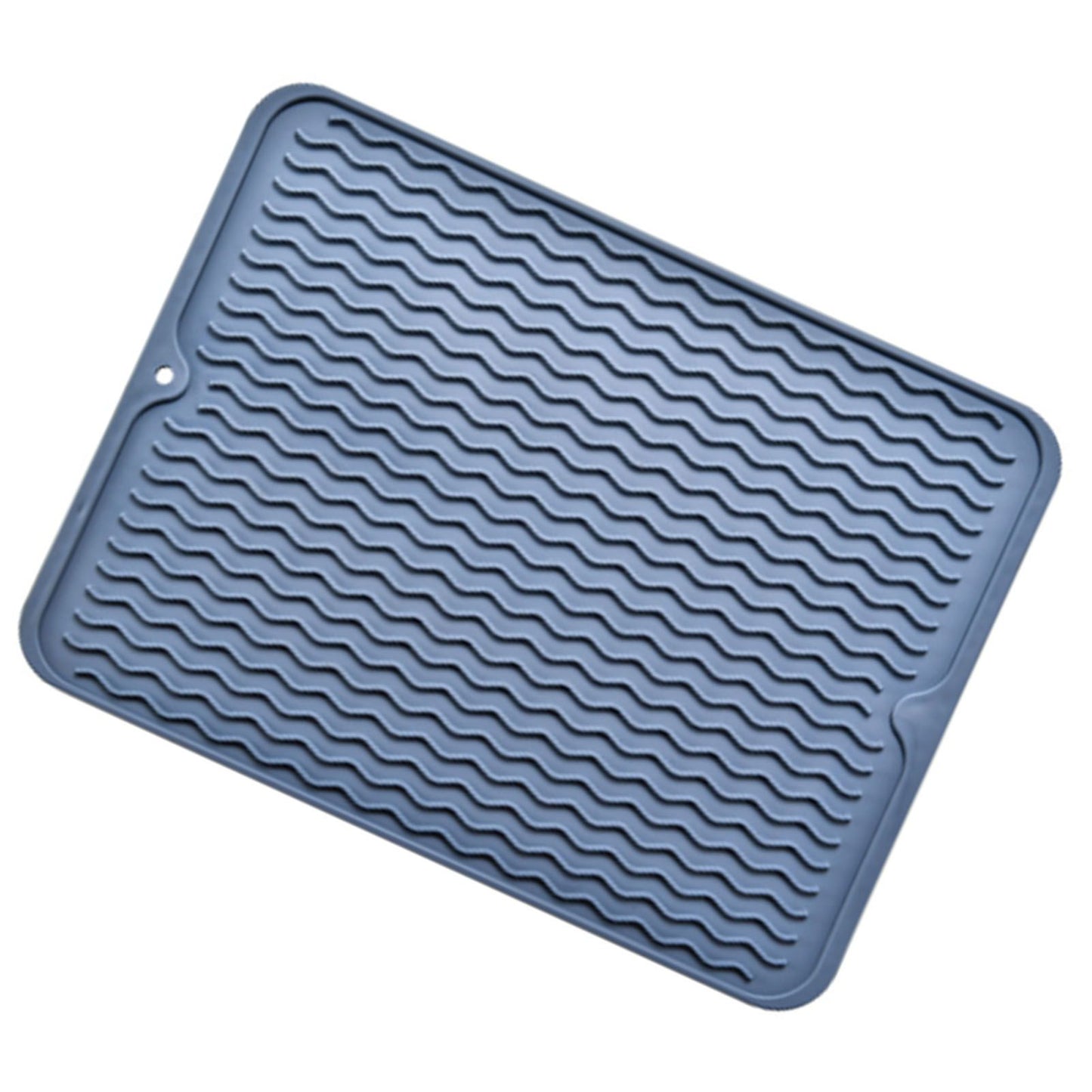 Table Insulating Rubber Mat Anti Slip Waterproof Heat Resistant Dish Drying Placemat for Kitchen Blue