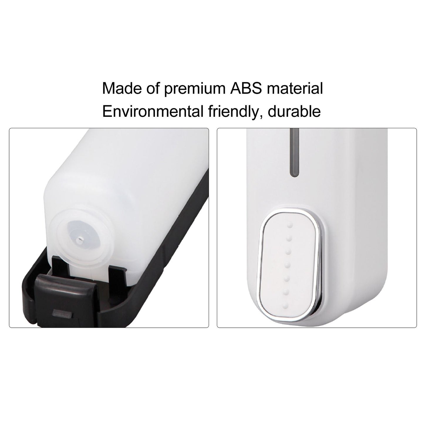 300ml Manual Soap Dispenser Press ABS Wall Mounted Shower Gel Container for Home Hotel White