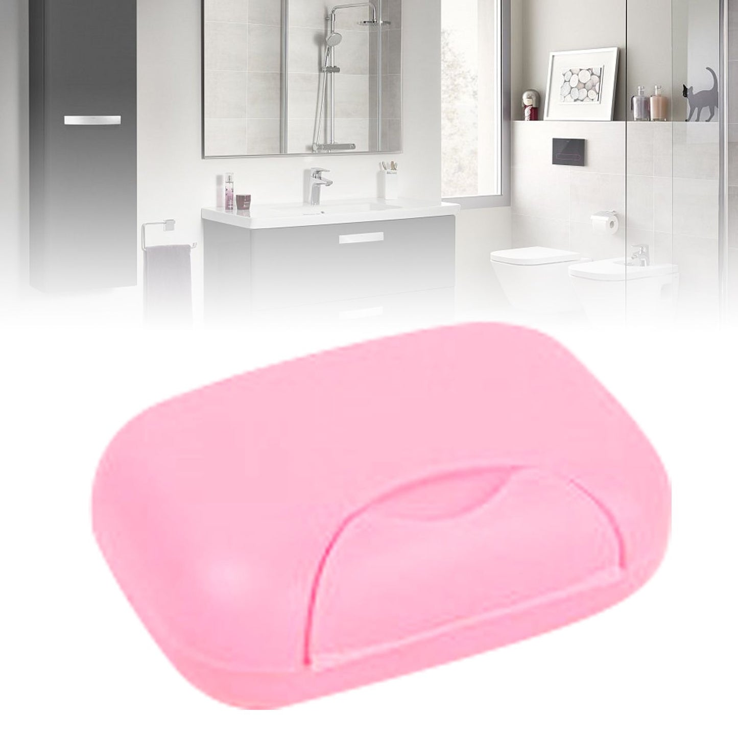 Travel Soap Container Waterproof Portable Bar Soap Case Holder Leakproof Soap Box for Home Hotel Pink