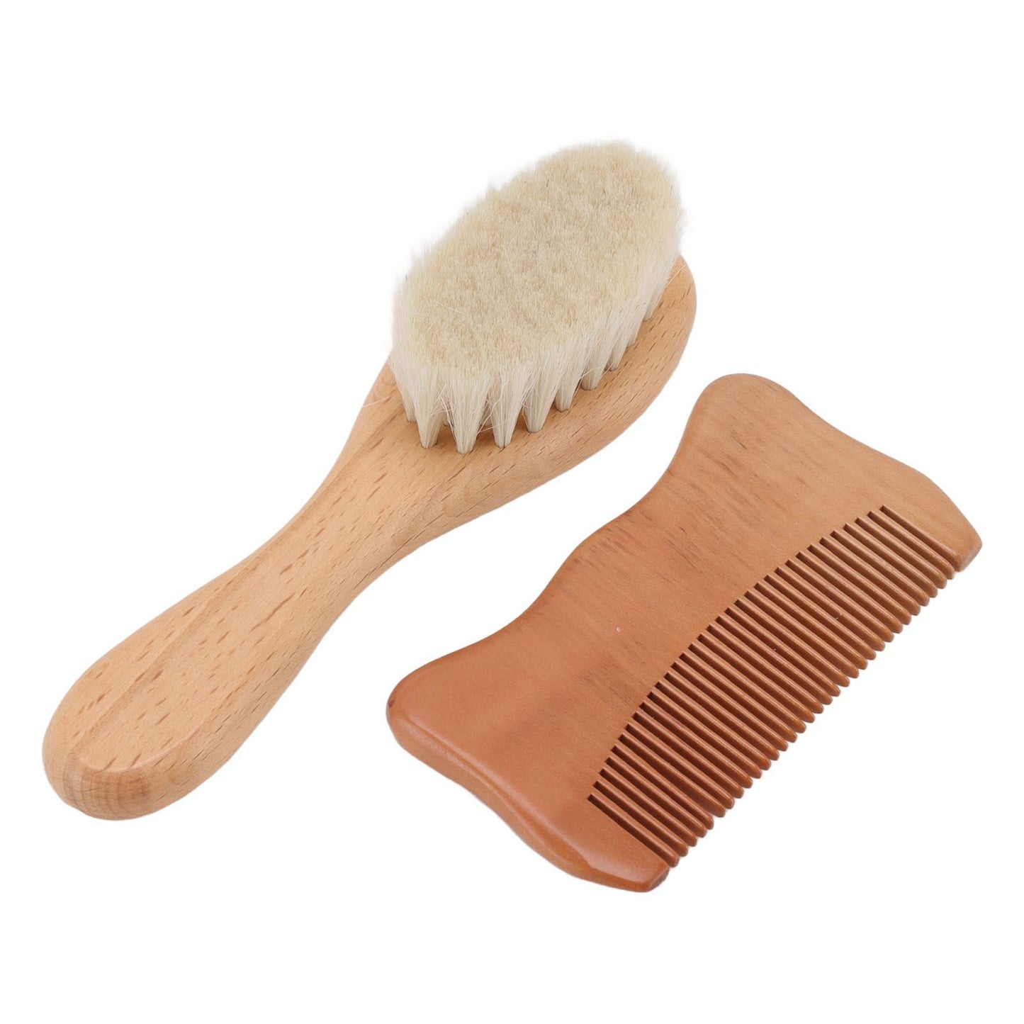 Wooden Baby Hair Brush Comb Set Baby Bathing Wood Comb Wool Brush Men Oil Head Style Beard Brush
