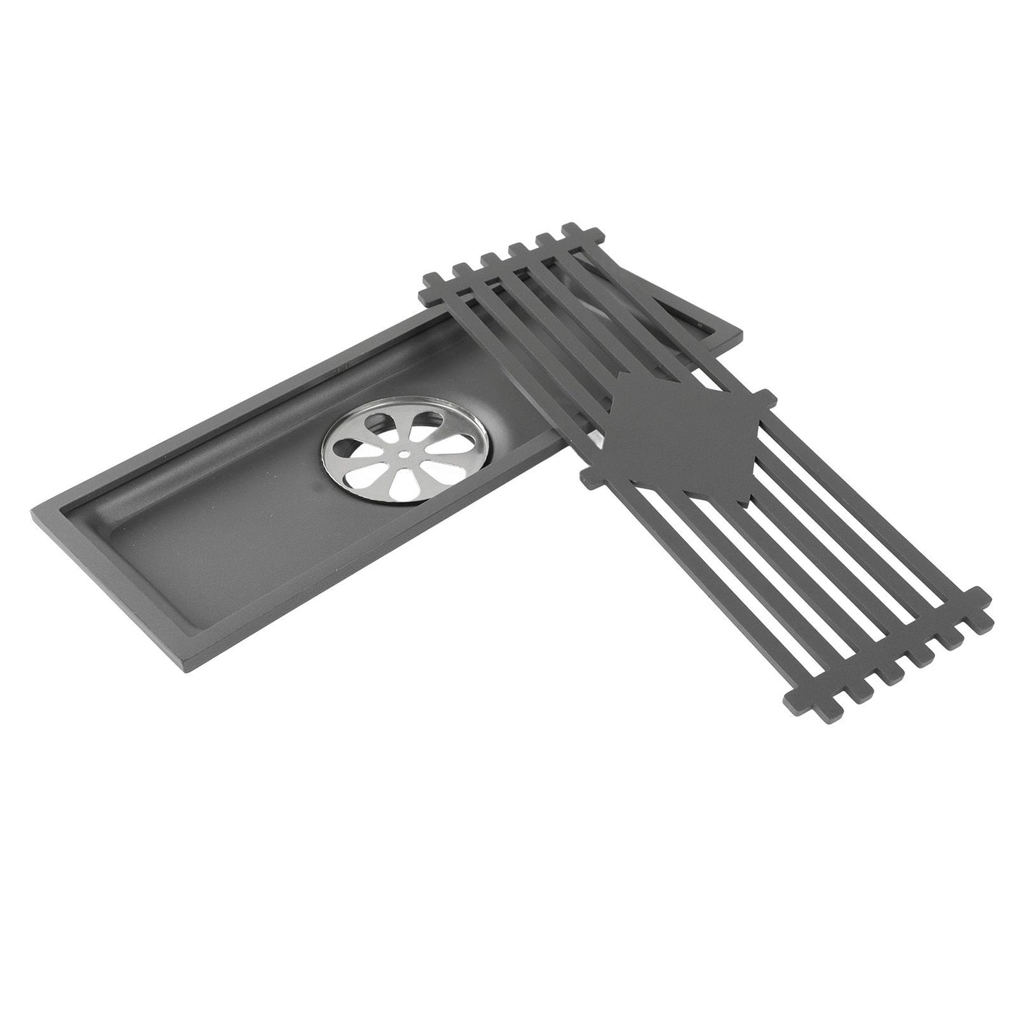Floor Drain Stainless Steel Rectangle Corrosion Resistance Shower Grate for Kitchen Balcony Hotel 30CM/11.8IN