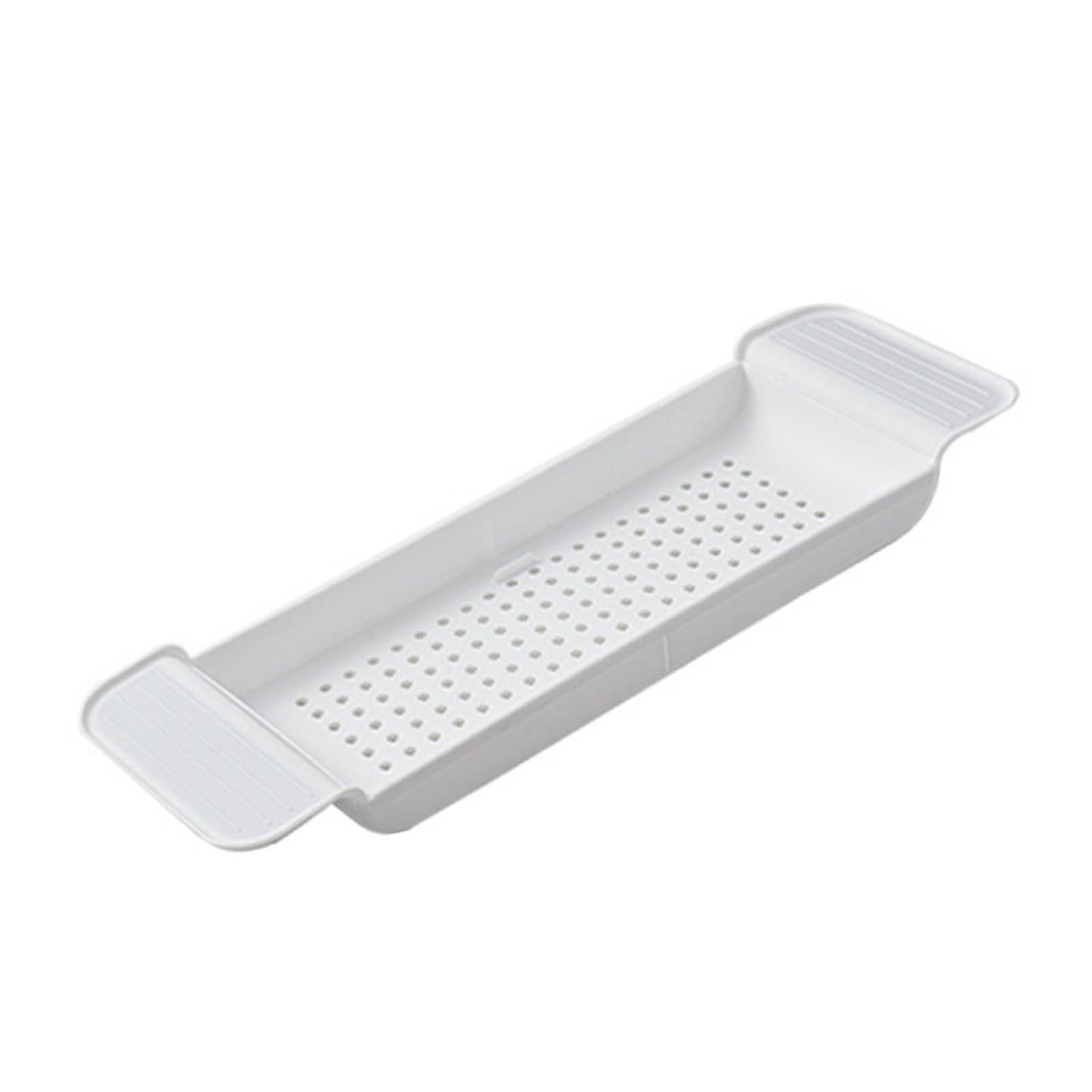 Bathtub Tray Stable Placement Expandable Plastic Material Draining Design Bath Caddy Tub Table for Bathroom White